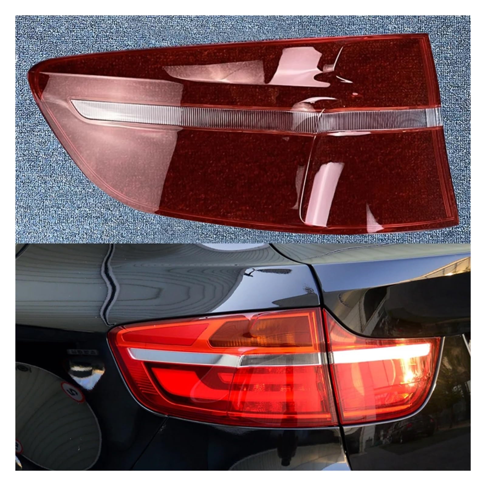 ZHANGAILINGBI Auto-Rücklicht-Lichtgehäuse, kompatibel mit BMW X6 E71 2008–2014, Auto-Rücklicht-Objektivabdeckung, Lampenschirm, Glas, Lampenabdeckungskappen, Rücklichtschale(Outside Left) von ZHANGAILINGBI