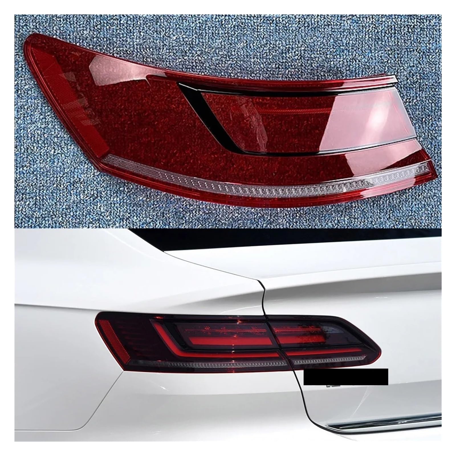 ZHANGAILINGBI Auto Rücklicht Rücklicht Maske Rücklicht Shell Kompatibel for VW CC 2019-2023 Transparent Lampenschirm Lampcover Rücklicht Abdeckung(Outside Left) von ZHANGAILINGBI