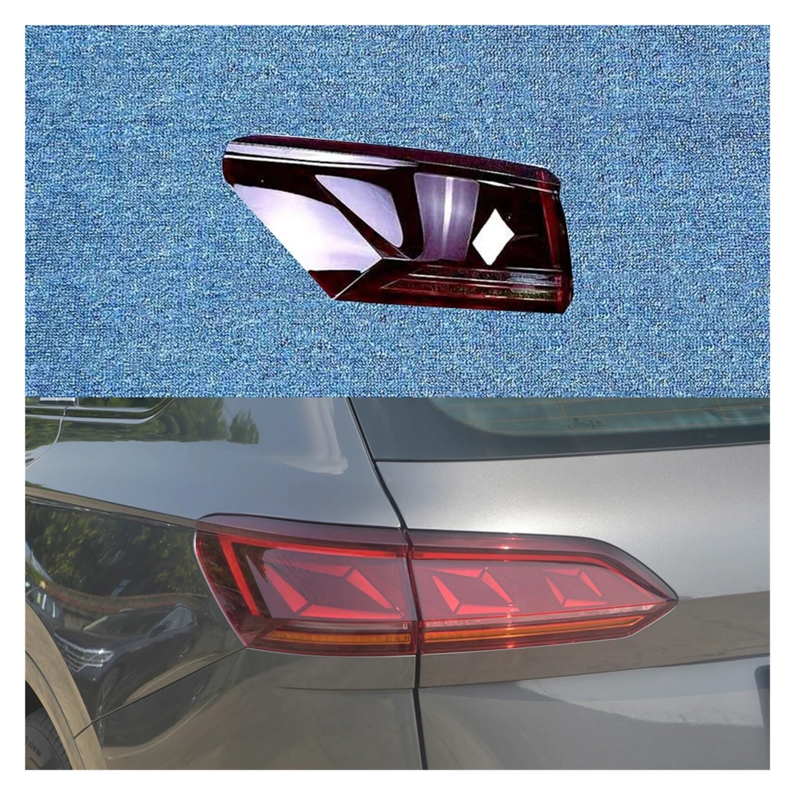 ZHANGAILINGBI Auto Rücklicht Shell Kompatibel for VW Touareg 2019-2023 Auto Hinten Rücklicht Objektiv Abdeckung Lampenschirm Glas Lampcover Hinten licht Kappen(High Outside Left) von ZHANGAILINGBI