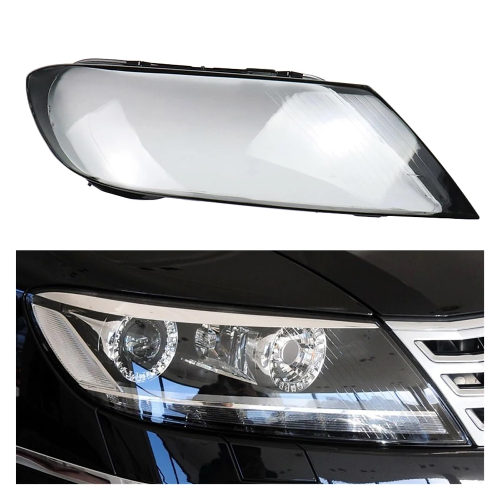 ZHANGAILINGBI Auto Scheinwerfer Glas Lampe Transparent Lampenschirm Shell Scheinwerfer Abdeckung Kompatibel for VW Phaeton 2011-2015 Auto Licht Gehäuse Fall(Dichromatic Right) von ZHANGAILINGBI