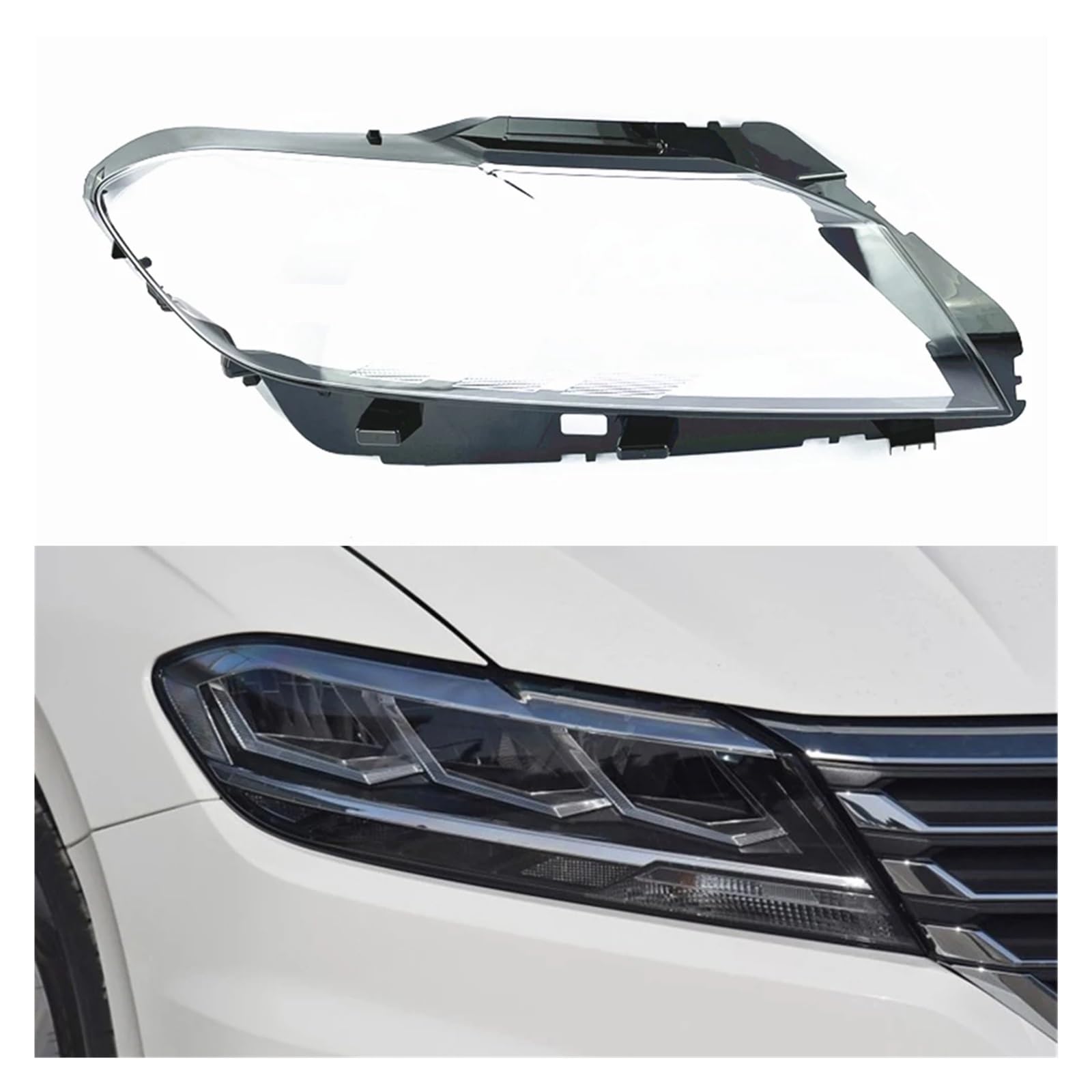 ZHANGAILINGBI Auto Scheinwerfer Glas Scheinwerfer Transparent Lampenschirm Lampe Shell Scheinwerfer Abdeckung Objektiv Kompatibel for VW Lavida Plus 2018~2022(Low Right) von ZHANGAILINGBI