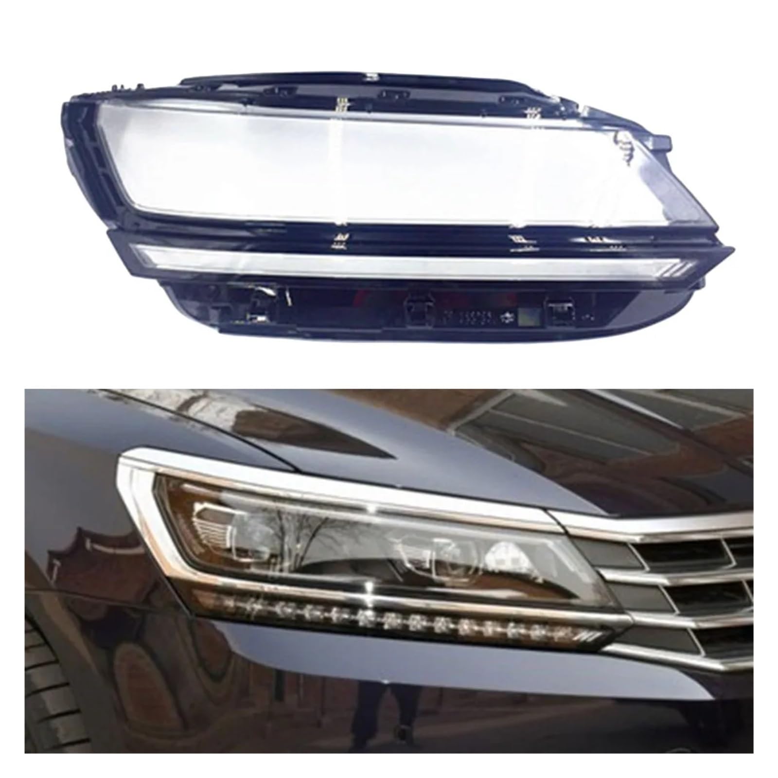 ZHANGAILINGBI Auto-Scheinwerfer-Shell-Lampenschirm, kompatibel for VW Passat 2016 2017 2018, transparente Abdeckung, Scheinwerfer-Glas, Scheinwerfer-Objektiv-Abdeckung(High Right) von ZHANGAILINGBI