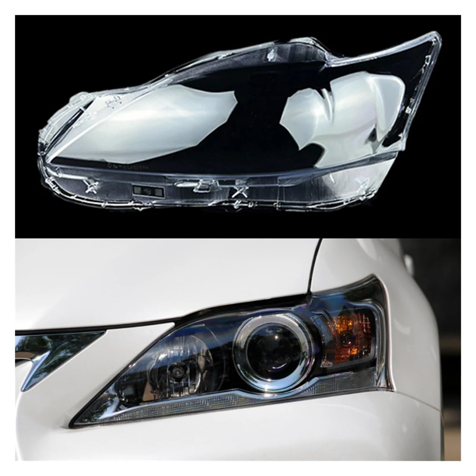 ZHANGAILINGBI Auto-Scheinwerfergehäuse, kompatibel mit Lexus CT CT200h 2012–2017, Auto-Scheinwerfer-Abdeckungsmasken, Glas, Lampenschale, Linse, Glaskappen, Licht, Lampenschirm(Left) von ZHANGAILINGBI