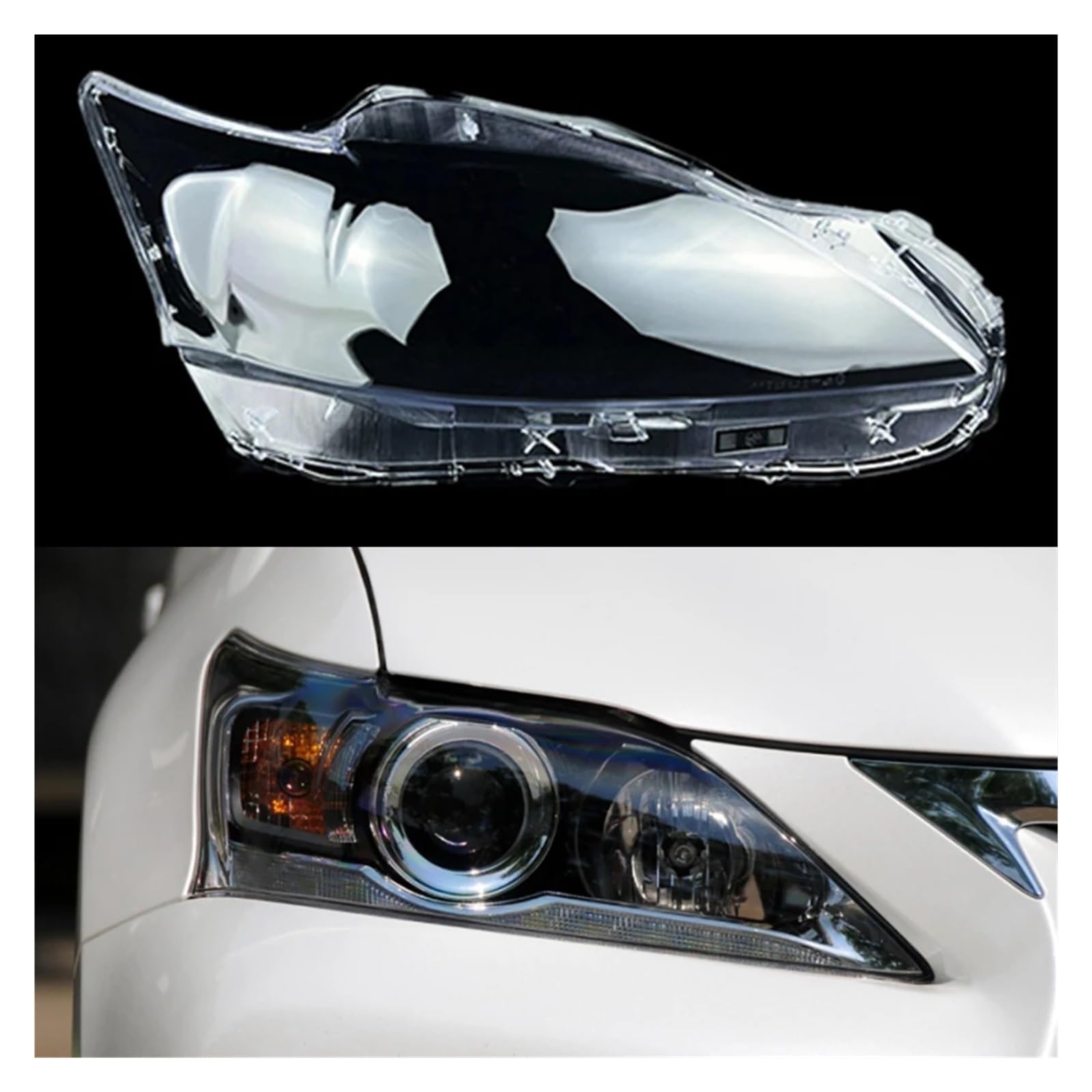 ZHANGAILINGBI Auto-Scheinwerfergehäuse, kompatibel mit Lexus CT CT200h 2012–2017, Auto-Scheinwerfer-Abdeckungsmasken, Glas, Lampenschale, Linse, Glaskappen, Licht, Lampenschirm(Right) von ZHANGAILINGBI