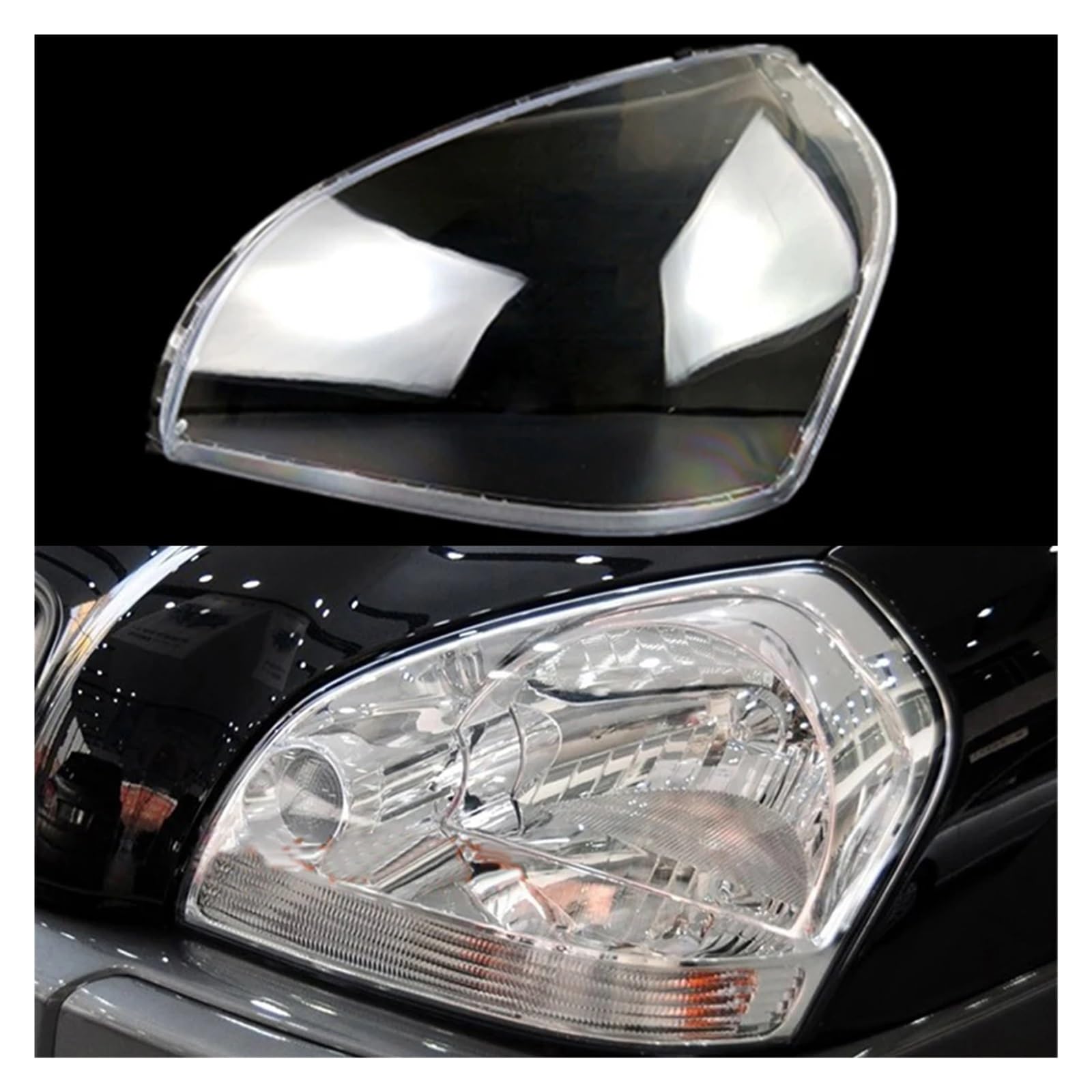 ZHANGAILINGBI Auto-Scheinwerferlinse, Glas, Lampenabdeckung, transparenter Lampenschirm, helle Schale, kompatibel mit Hyundai Tucson 2006–2012, rechts und Links(Left) von ZHANGAILINGBI