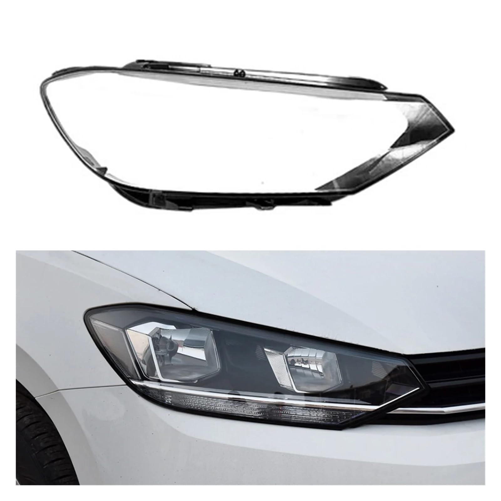 ZHANGAILINGBI Auto Schutz Scheinwerfer Glas Objektiv Abdeckung Schatten Shell Auto Transparent Licht Gehäuse Lampe Kompatibel for VW Touran L 2016~2021(Low Right) von ZHANGAILINGBI