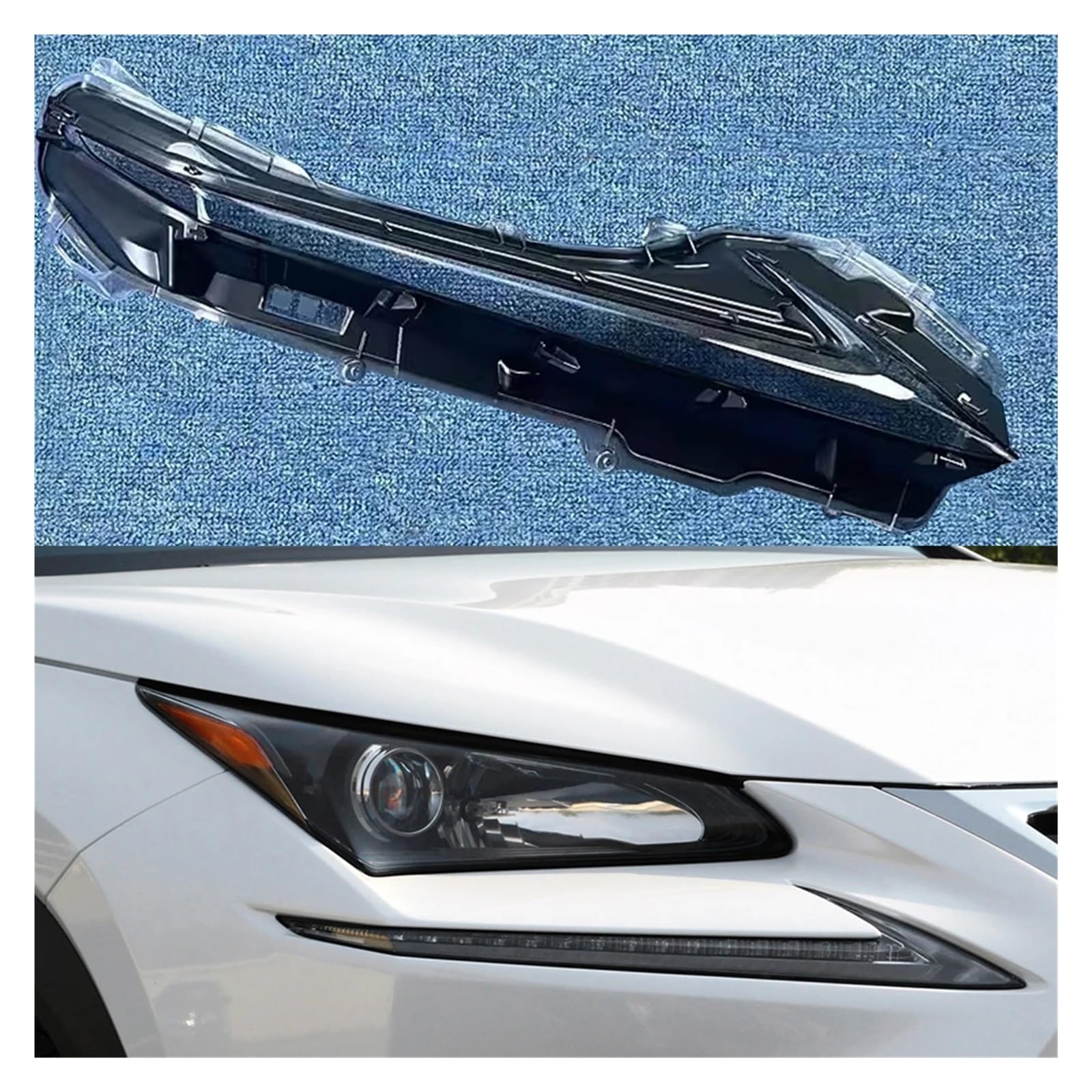 ZHANGAILINGBI Auto-transparentes Lichtgehäuse, kompatibel mit Lexus NX NX200 NX300h 2014–2020, Auto-Schutz-Tageslicht-Linsenabdeckung, Schatten, Tageslicht-Shell(Right) von ZHANGAILINGBI