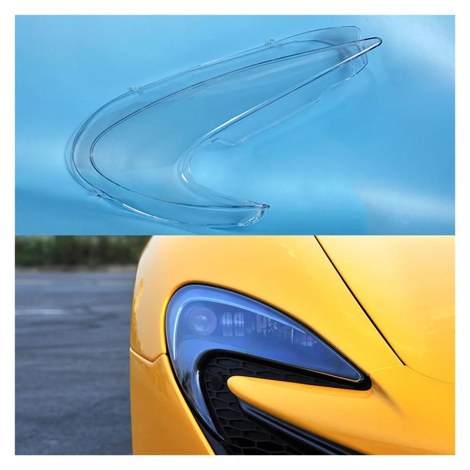 ZHANGAILINGBI Autogehäuse-Scheinwerferkappen, kompatibel mit Mclaren 650S, Auto-Scheinwerfer-Objektivabdeckung, transparenter Lampenschirm, Lampenabdeckung, Scheinwerfer-Licht, Glasschale(Right) von ZHANGAILINGBI