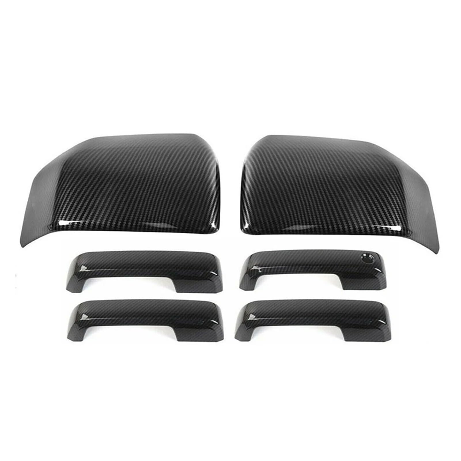 ZHANGAILINGBI Carbon-Faser-Seitenrückspiegel-Abdeckungs-Ordnung + Türgriff-Abdeckungs-Ordnung, kompatibel for Ford F-150 F150 von ZHANGAILINGBI