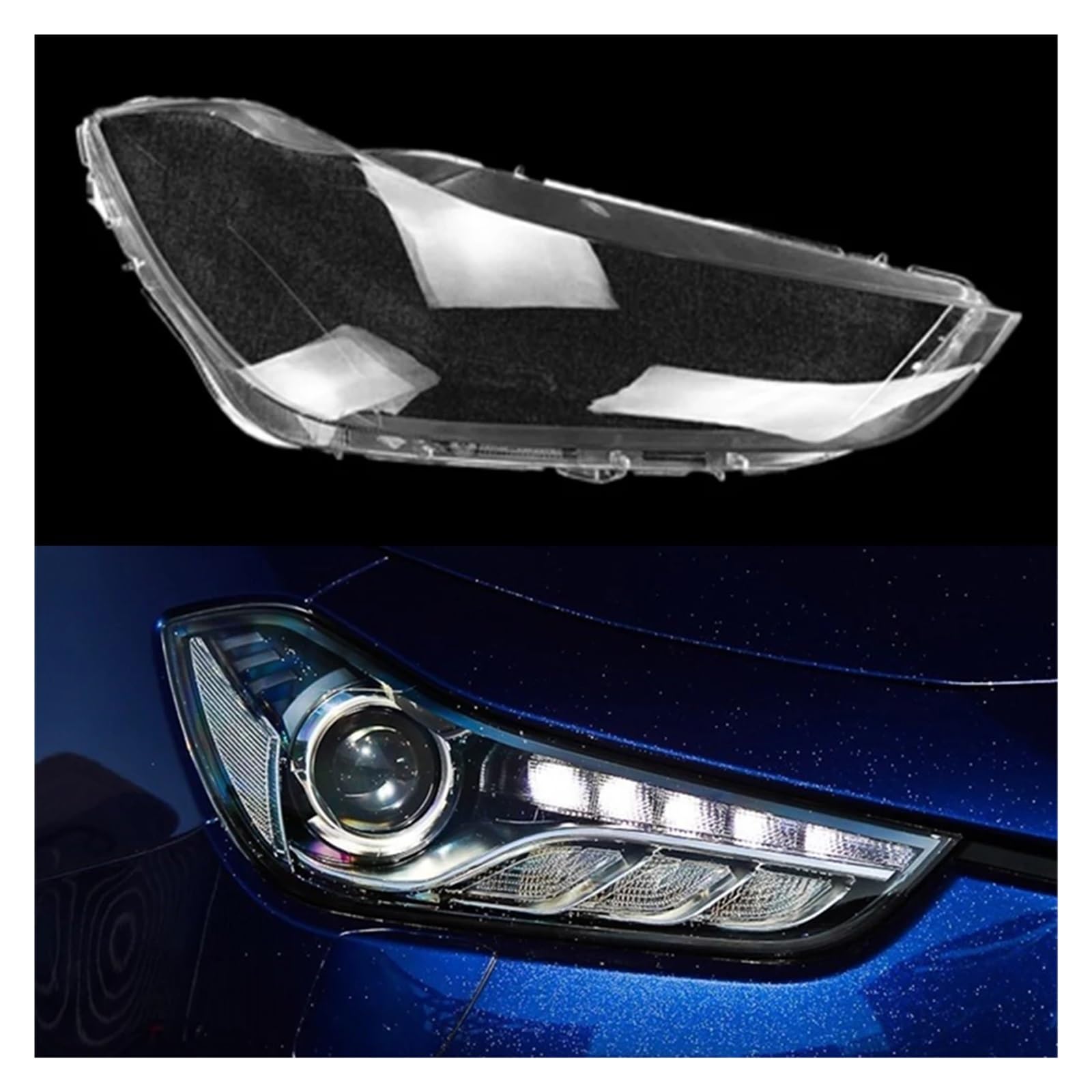 ZHANGAILINGBI Frontscheinwerfer-Linsenlampe, transparente Schattenschale, Lampenschirmabdeckung, kompatibel mit Maserati Ghibli 2014 2015 2016 2017 2018 2019 2020(Right) von ZHANGAILINGBI