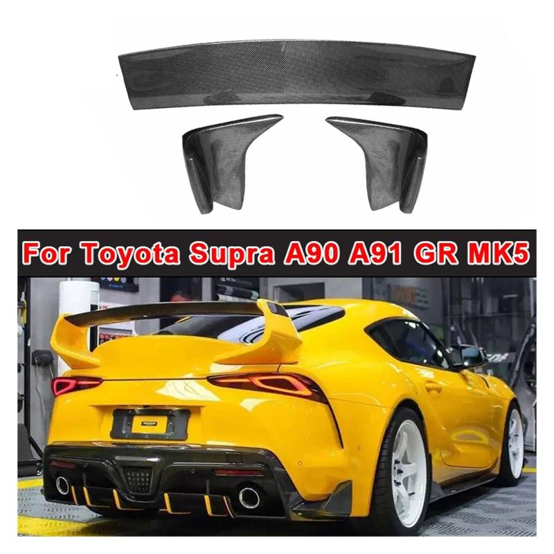 ZHANGAILINGBI Hinten Dach Lip Spoiler Flügel for Toyota GR Supra A90 A91 2019-2022 ST Stil Carbon Hinten Schwanz Spoiler stamm Flügel Lip FRP Body Kit(Half Carbon) von ZHANGAILINGBI