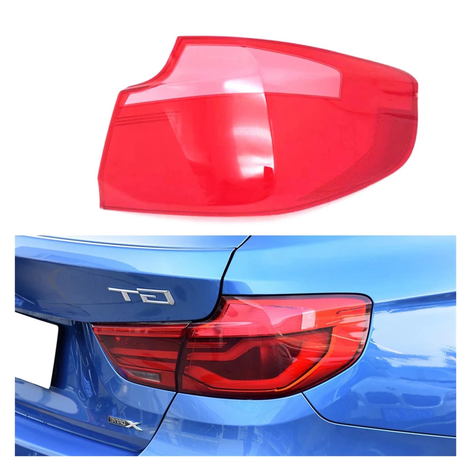 ZHANGAILINGBI Kompatibel for BMW 3er GT 2018 2019 2020 Auto-Rücklichtgehäuse Bremslichtgehäuse Auto-Rücklichtgehäuse-Abdeckungsmaske Lampenschirm(Outside Right) von ZHANGAILINGBI