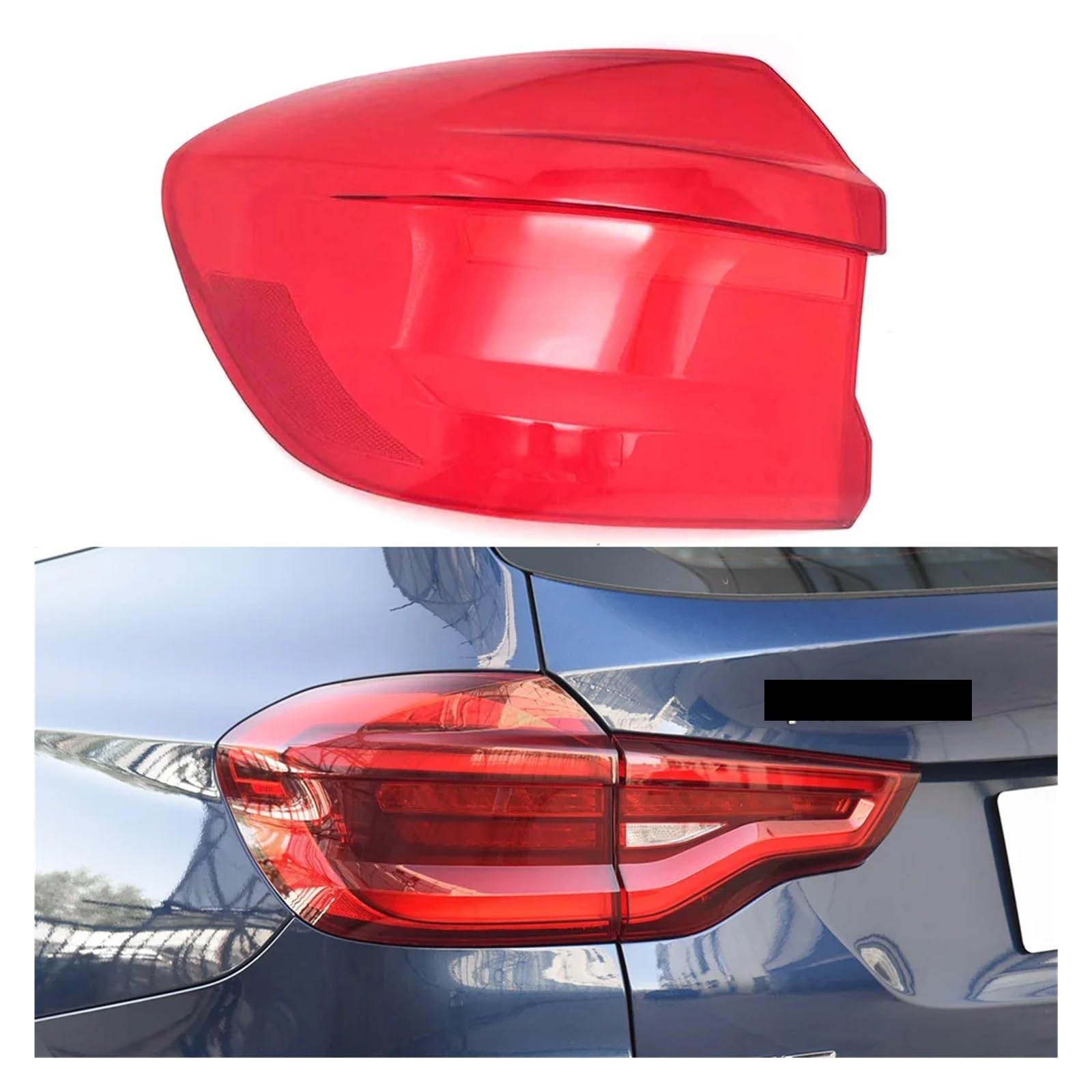 ZHANGAILINGBI Kompatibel for BMW X3 2018 2019 2020 2021 Auto-Rücklichtgehäuse Bremslichtgehäuse Ersetzen Sie die Auto-Hecklampengehäuse-Abdeckungsmaske Lampenschirm(Outside Left) von ZHANGAILINGBI