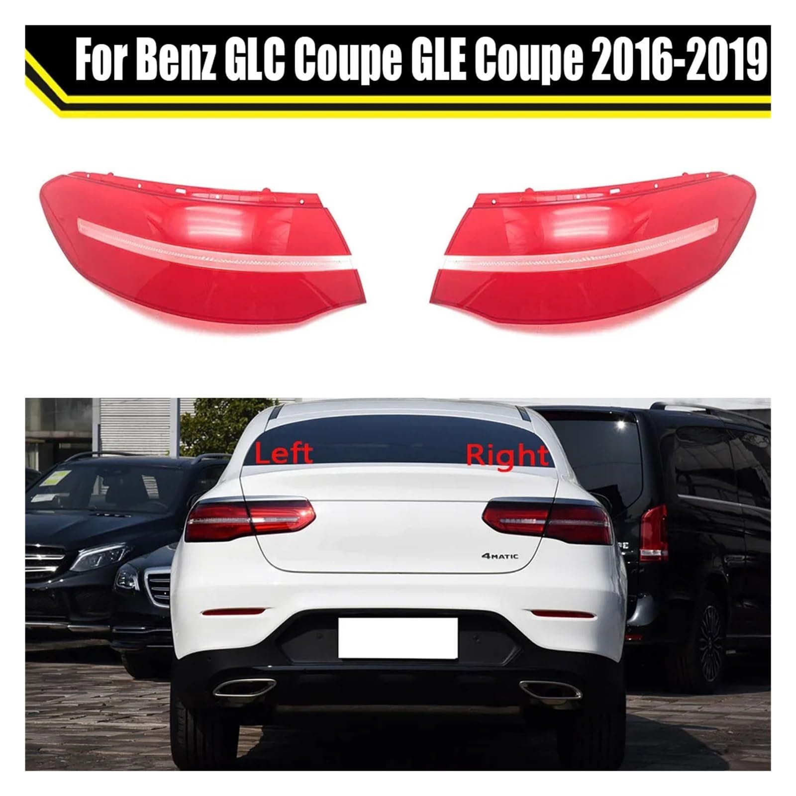 ZHANGAILINGBI Kompatibel for Benz GLC Coupé GLE Coupé 2016 2017 2018 2019 Auto-Rücklichtschale Bremslichtschale Ersatz Auto-Heckschalenabdeckung(Inside A Piar) von ZHANGAILINGBI