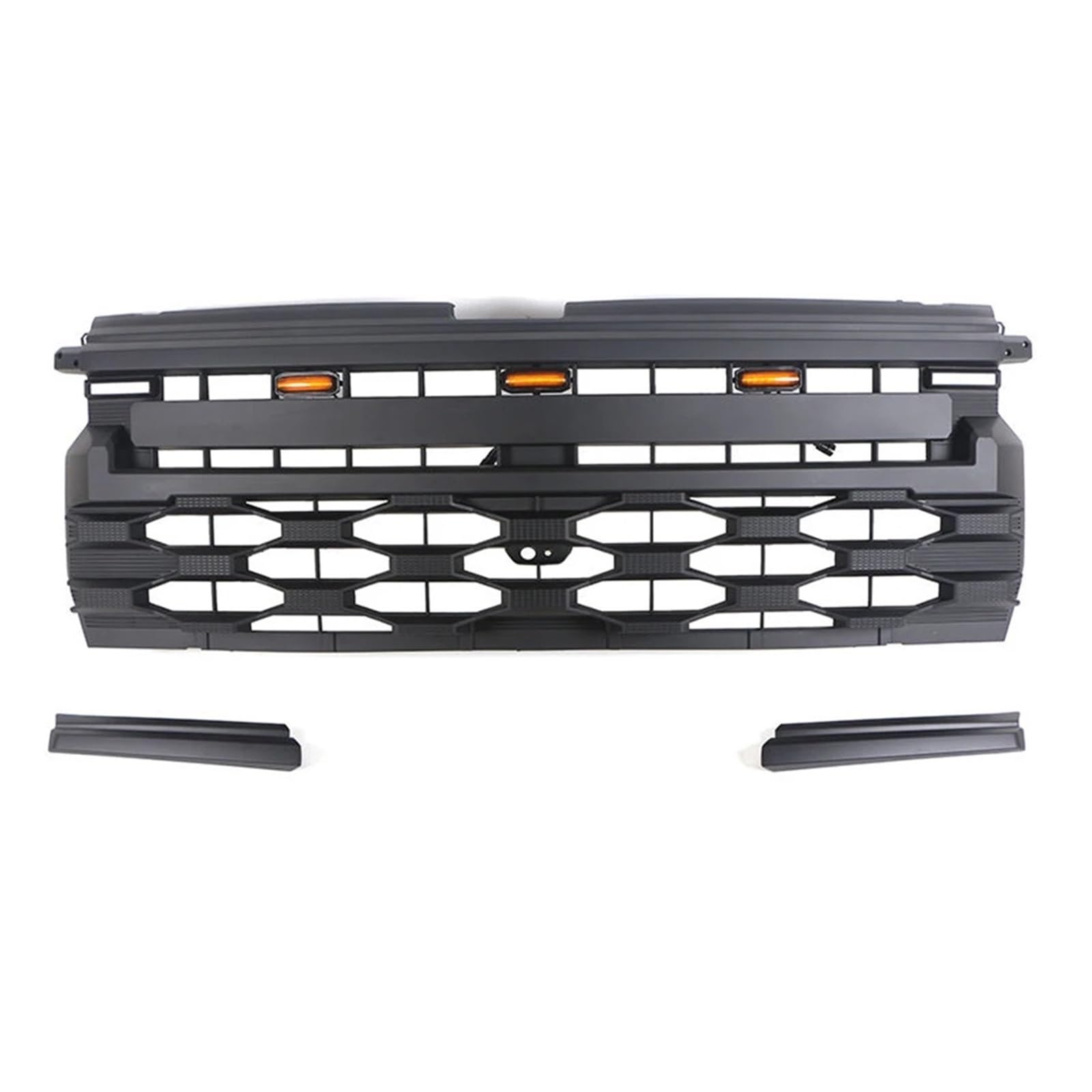 ZHANGAILINGBI Kompatibel for Chevy Silverado 2023–2024 Off-Road-Frontstoßstangengrill mit LED-Leuchten – mattschwarzer ABS-Renngrill(with Light) von ZHANGAILINGBI