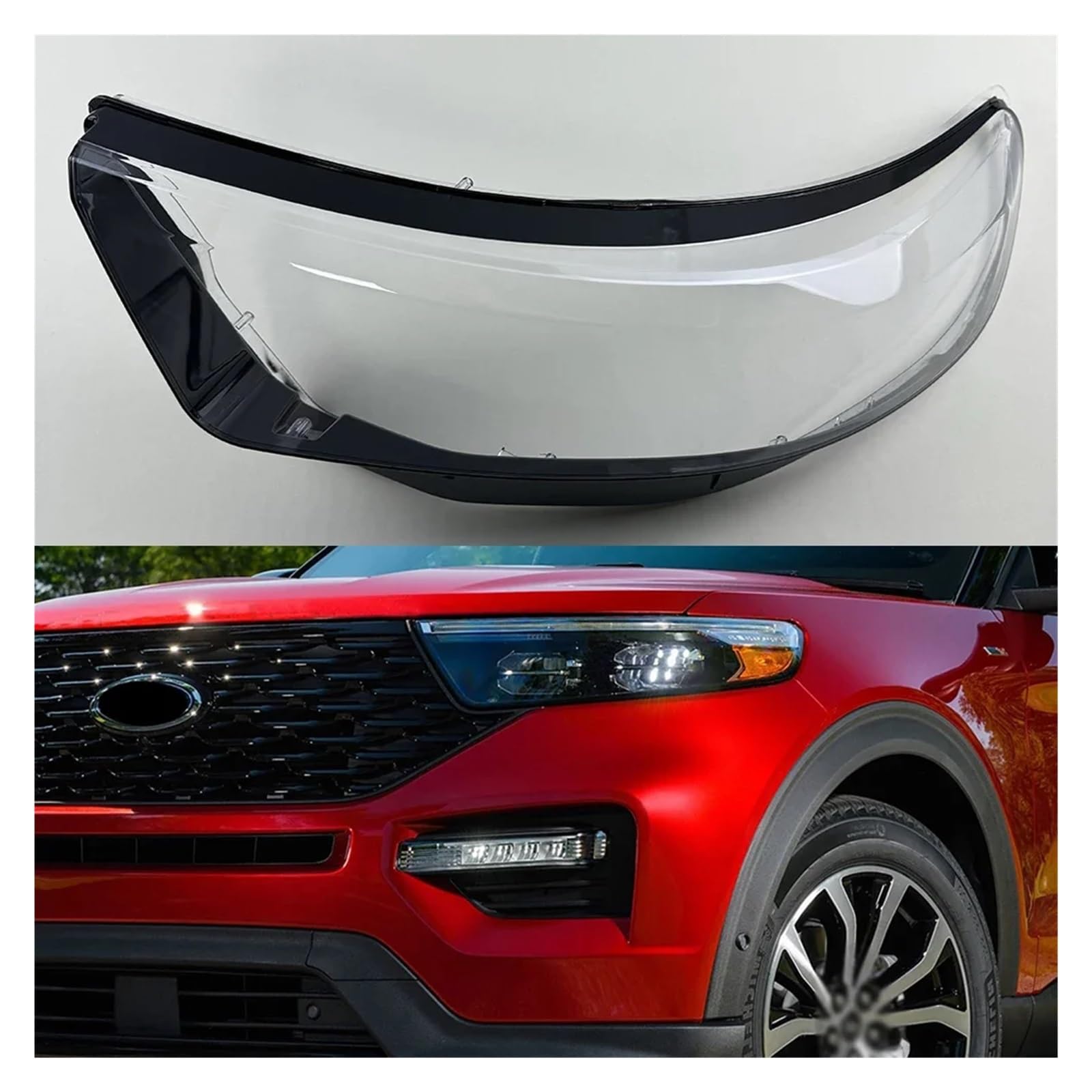 ZHANGAILINGBI Kompatibel for Ford Explorer (US-Version) 2020–2022, transparenter Lampenschirm, Lampenschirm, Frontscheinwerferschale, Scheinwerferabdeckungslinse(US Left) von ZHANGAILINGBI