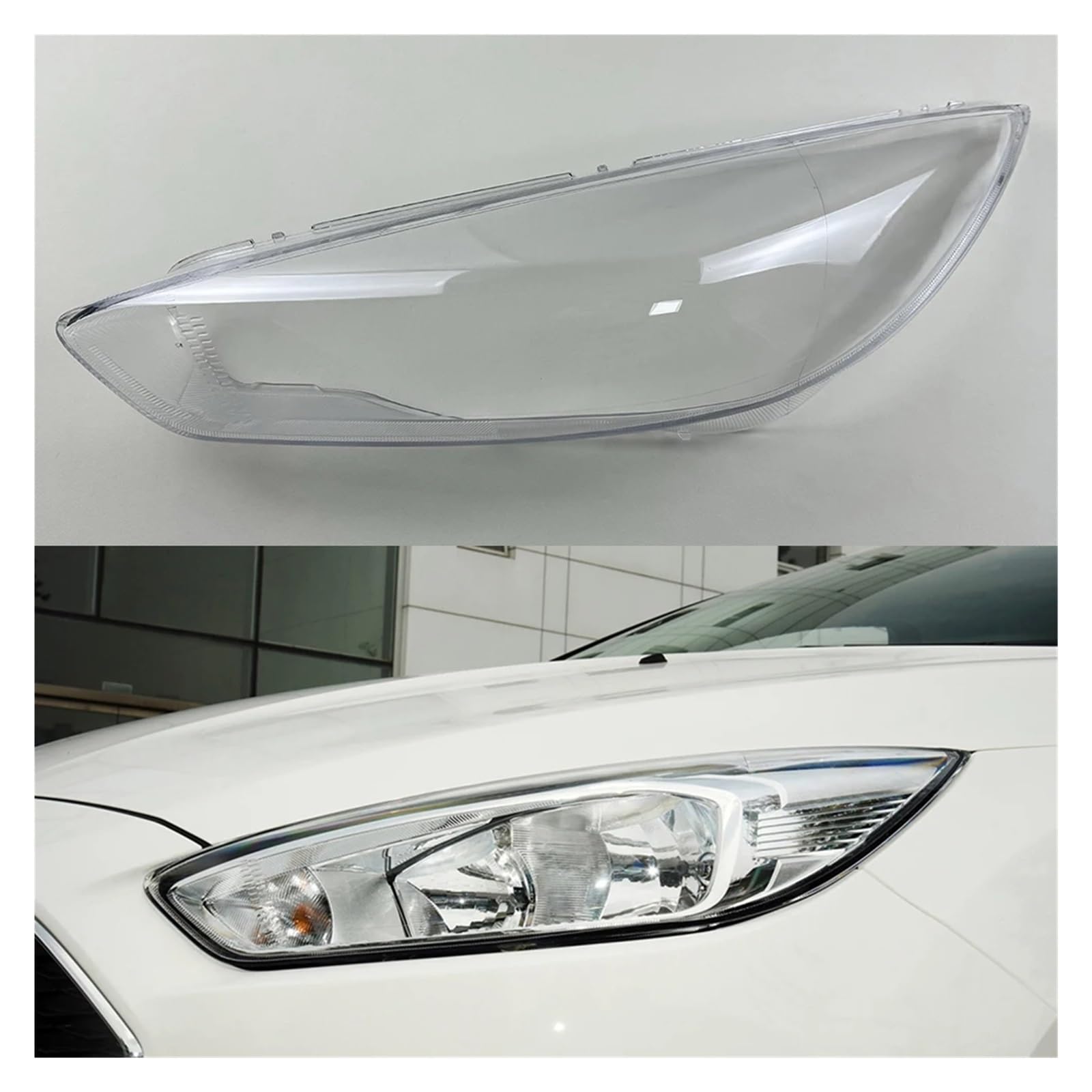 ZHANGAILINGBI Kompatibel for Ford Focus 2015 2016 2017 2018 Frontscheinwerferabdeckung Transparente Scheinwerferschale Lampenlinse Ersetzen Sie den Original-Lampenschirm(Left) von ZHANGAILINGBI