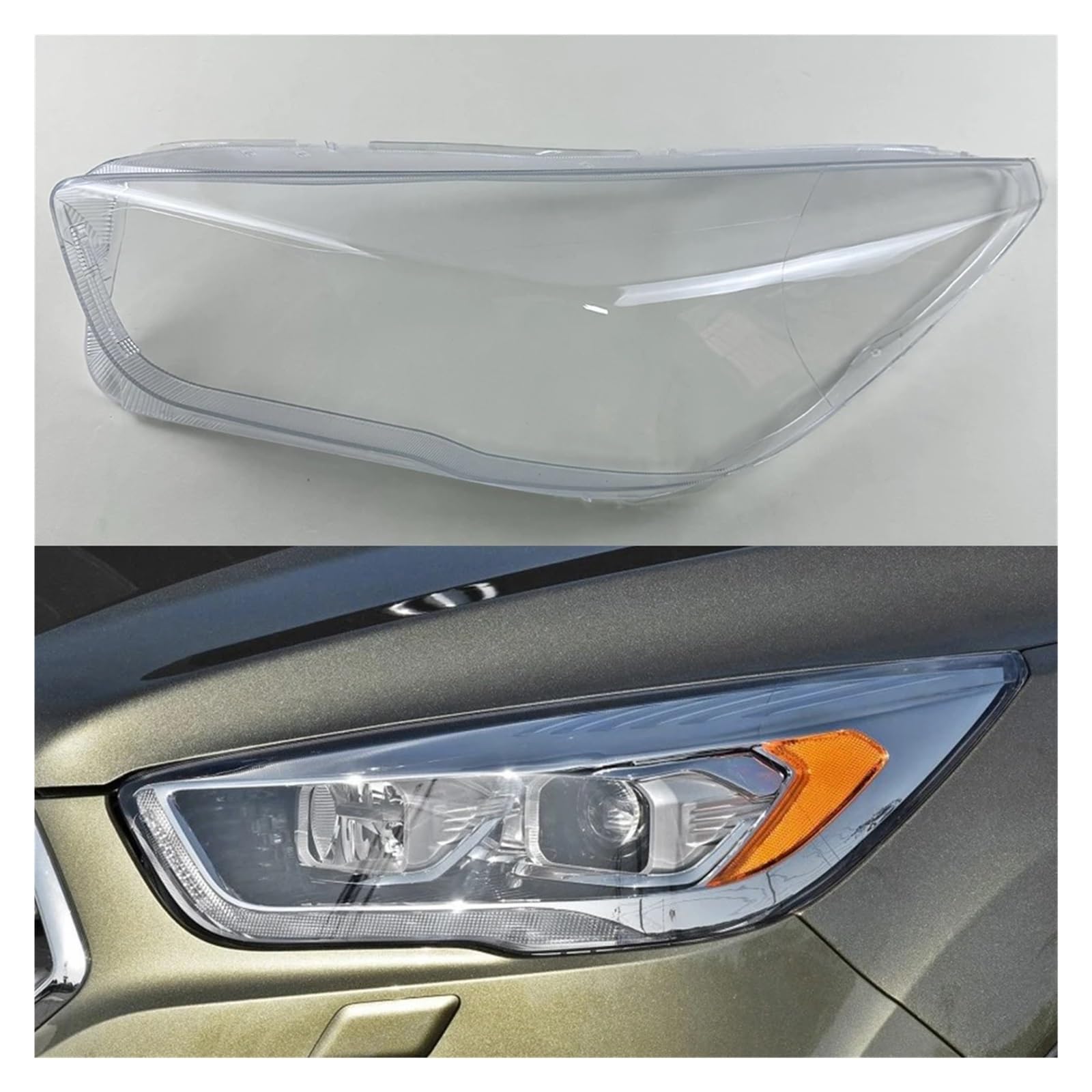 ZHANGAILINGBI Kompatibel for Ford Kuga 2017 2018 2019 Autozubehör Transparenter Lampenschirm Scheinwerferabdeckung Lampenschirm Scheinwerferschalenlinse(Left) von ZHANGAILINGBI