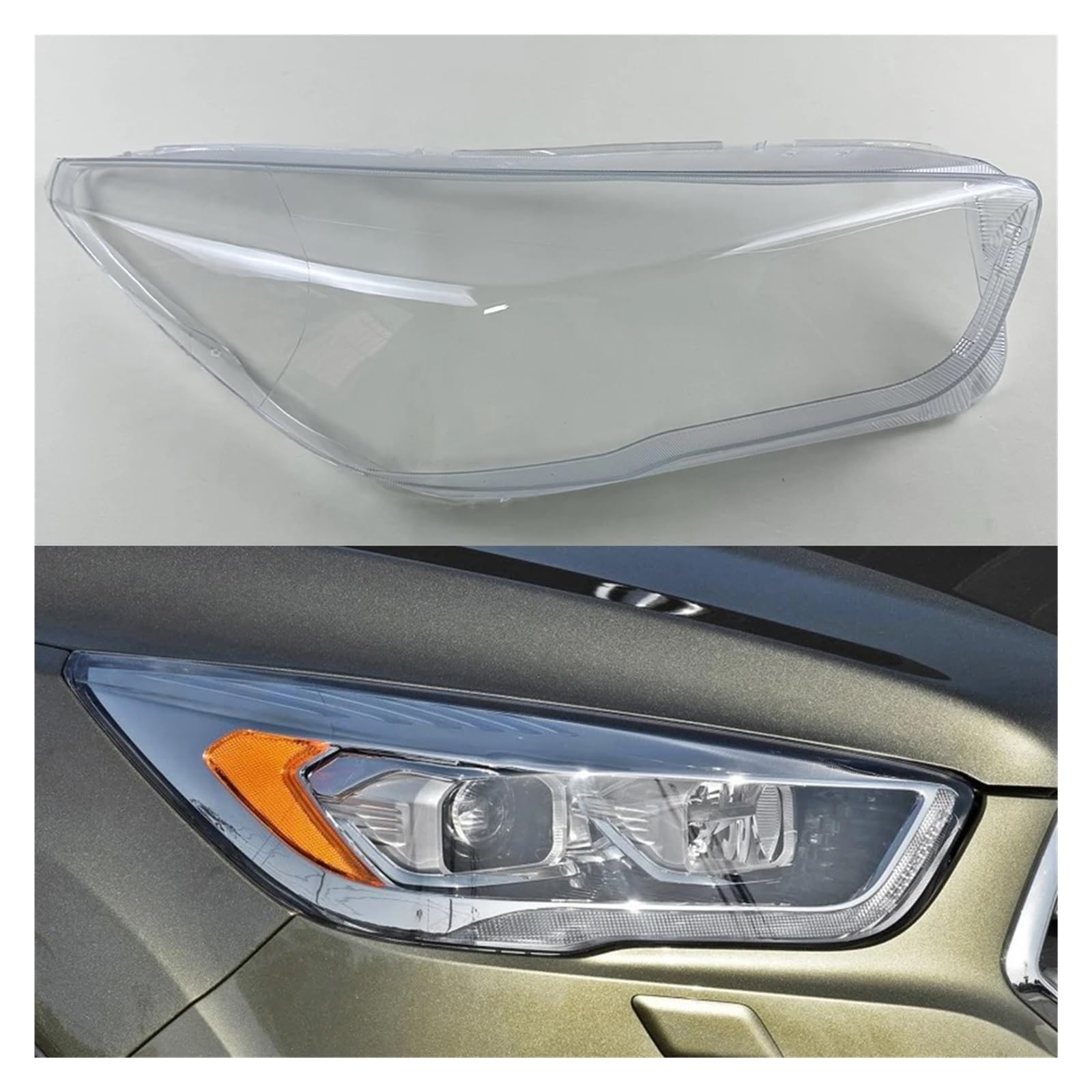 ZHANGAILINGBI Kompatibel for Ford Kuga 2017 2018 2019 Autozubehör Transparenter Lampenschirm Scheinwerferabdeckung Lampenschirm Scheinwerferschalenlinse(Right) von ZHANGAILINGBI