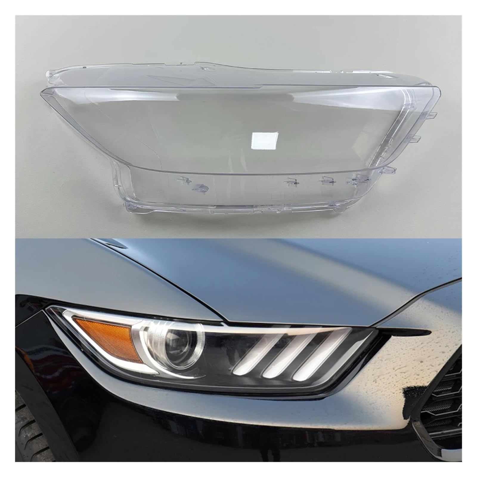 ZHANGAILINGBI Kompatibel for Ford Mustang 2014 2015 2016 2017 Scheinwerferabdeckung, transparente Maske, Scheinwerfergehäuse, Linse, ersetzt den Original-Lampenschirm(Right) von ZHANGAILINGBI