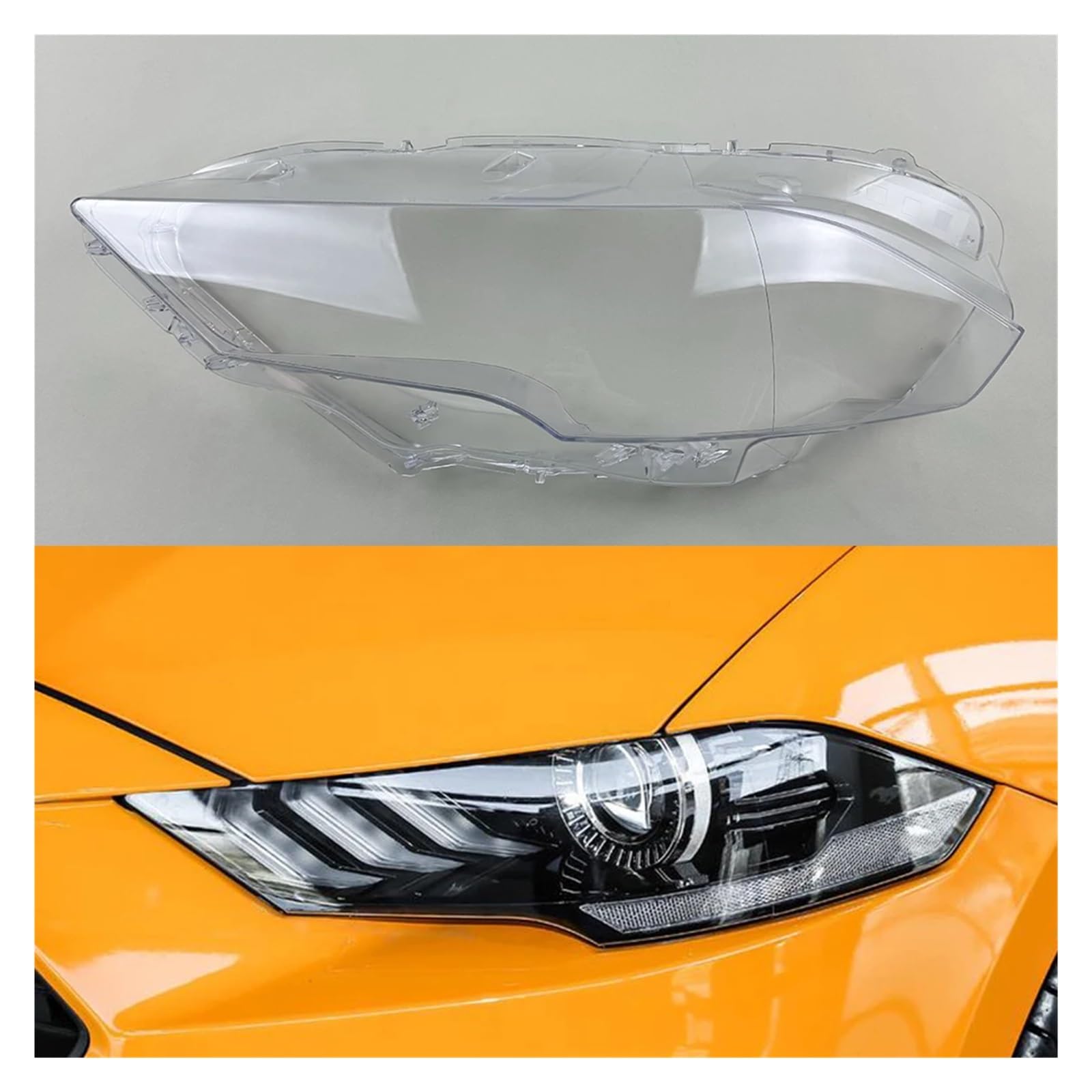 ZHANGAILINGBI Kompatibel for Ford Mustang 2018 2019 2020. Scheinwerferabdeckung, transparente Lampen-Scheinwerfer-Shell-Linse, ersetzt den Original-Lampenschirm(Left) von ZHANGAILINGBI