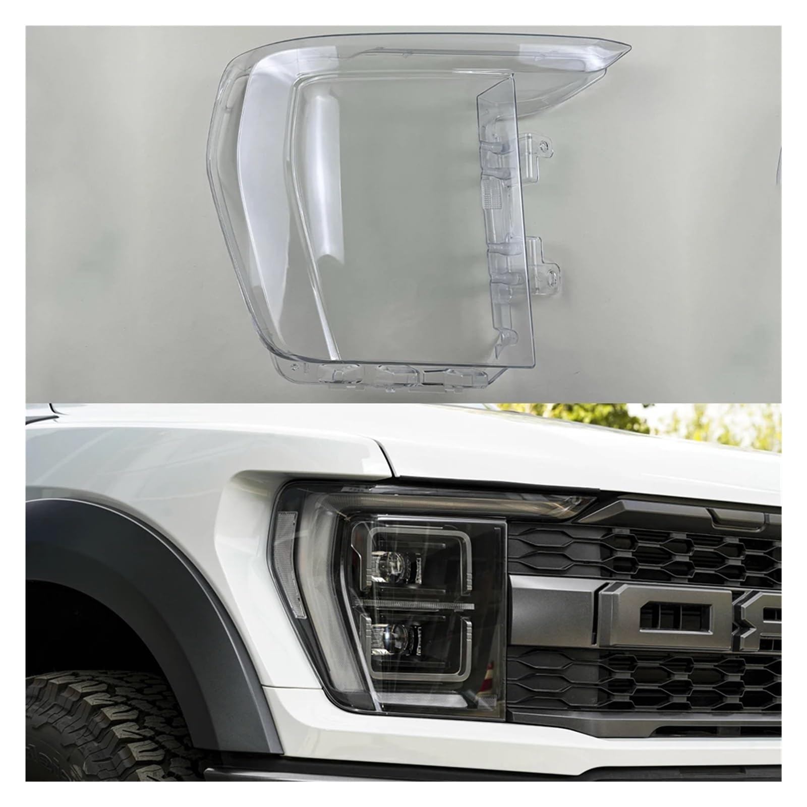 ZHANGAILINGBI Kompatibel for Ford Raptor F-150 2021 2022 2023 Scheinwerferabdeckung Transparenter Lampenschirm Scheinwerfergehäuse Ersetzen Sie die Originallinse(Right) von ZHANGAILINGBI