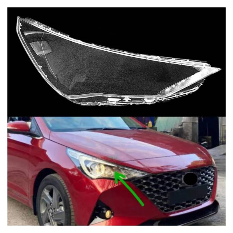 ZHANGAILINGBI Kompatibel for Hyundai Accent 2020 Overseas Edition. Scheinwerferkappen, Lichtgehäuse, transparenter Lampenschirm, Lampenschale, Scheinwerferlinse, Glasabdeckung(Overseas Right) von ZHANGAILINGBI