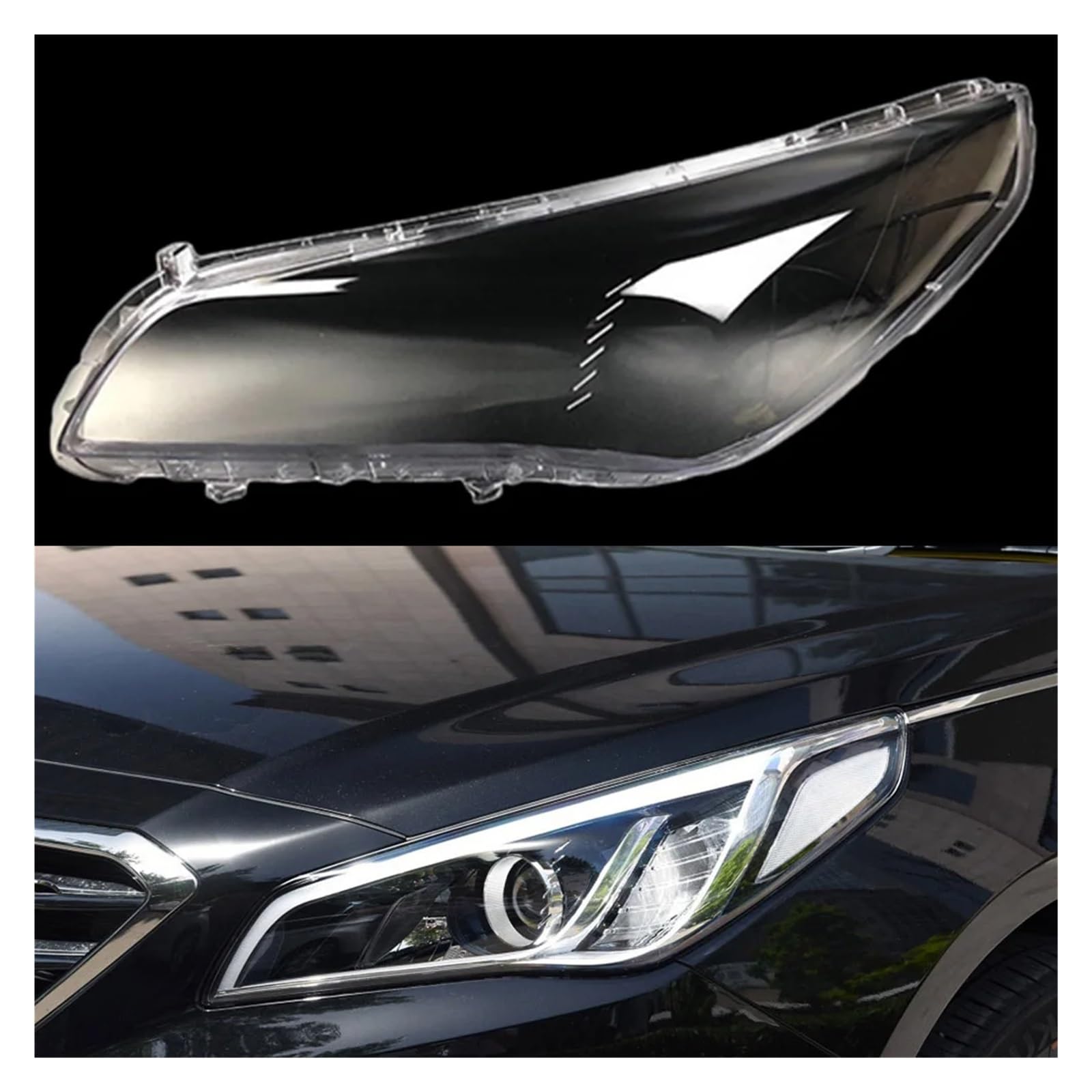 ZHANGAILINGBI Kompatibel for Hyundai Sonata 2015 2016 2017, Auto-Frontscheinwerfer-Objektivabdeckung, Autoschale, Scheinwerfer-Lampenschirm, Glas, Lampenabdeckung, Kopflampenkappen(Left) von ZHANGAILINGBI