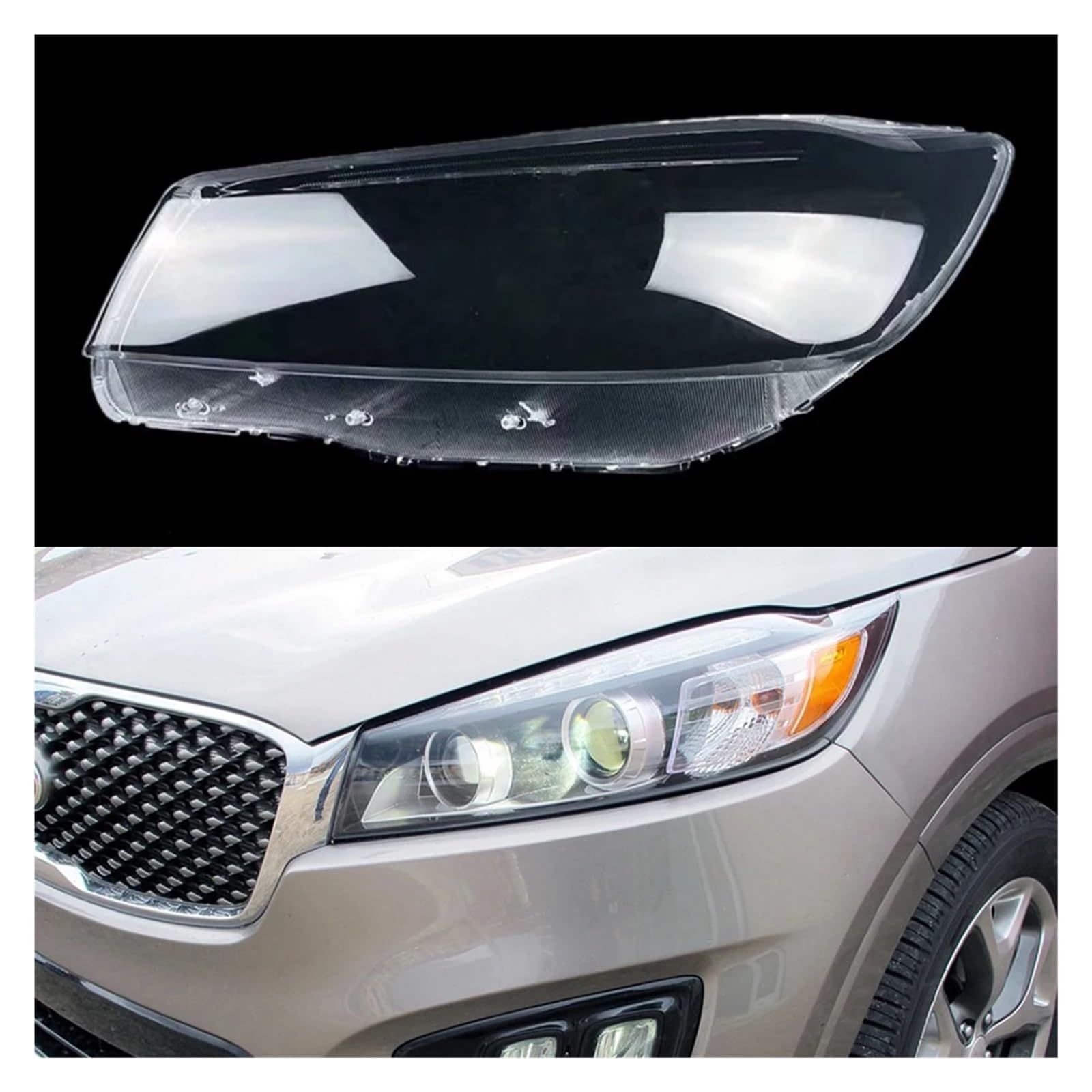 ZHANGAILINGBI Kompatibel for Kia Sorento 2015 2016 2017 Auto-Frontscheinwerfer, transparente Abdeckung, Lampenschirme, Lampenschalenmasken, Scheinwerferschalen-Abdeckungslinse(Left) von ZHANGAILINGBI