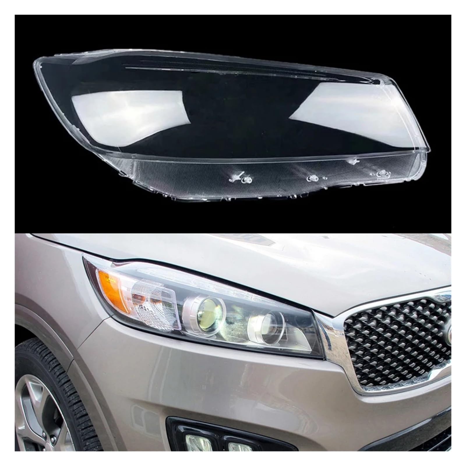 ZHANGAILINGBI Kompatibel for Kia Sorento 2015 2016 2017 Auto-Frontscheinwerfer, transparente Abdeckung, Lampenschirme, Lampenschalenmasken, Scheinwerferschalen-Abdeckungslinse(Rigth) von ZHANGAILINGBI