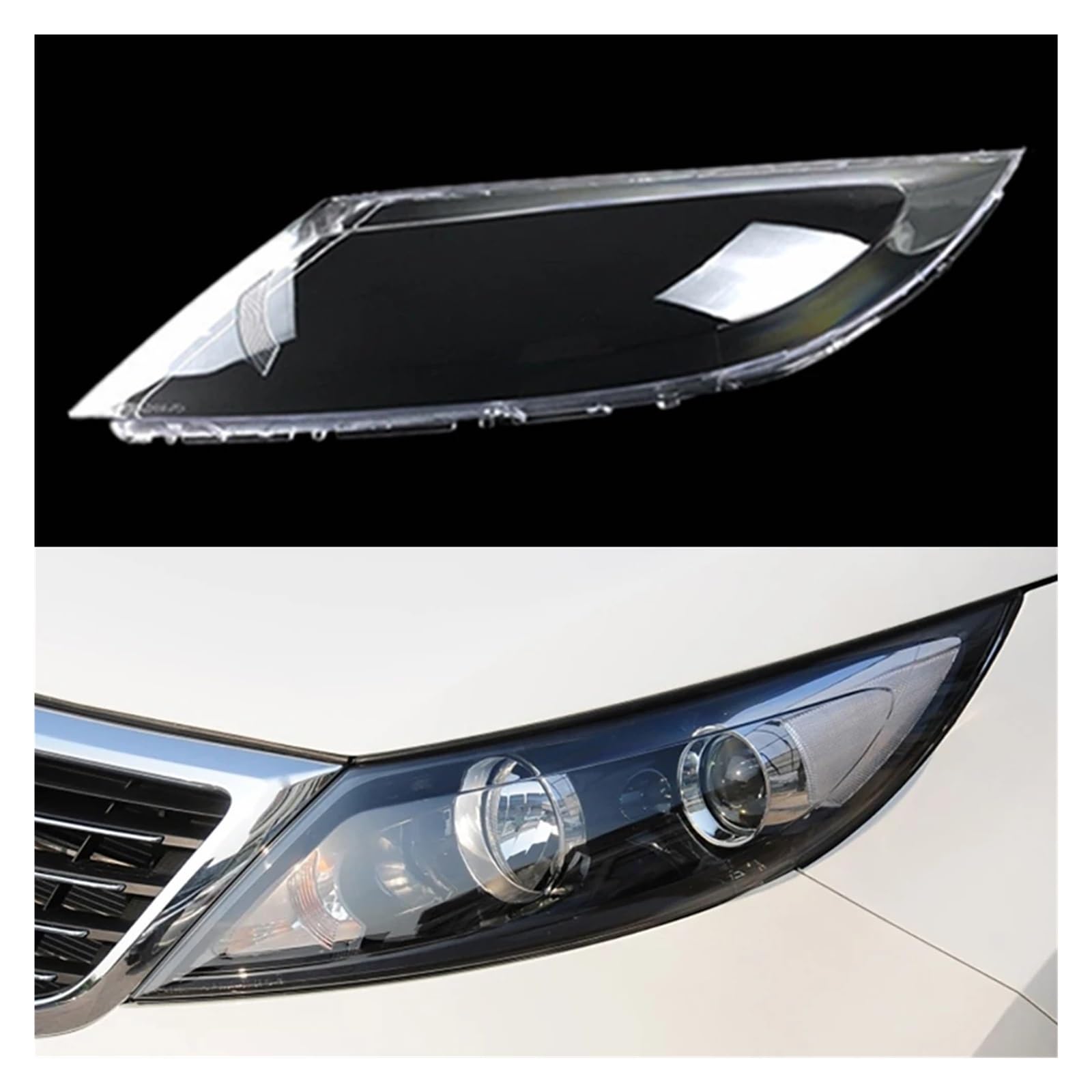 ZHANGAILINGBI Kompatibel for Kia Sportage R 2009 2010 2011 2012 2013 2014 Scheinwerferabdeckung Scheinwerfer Lampenschirm Lampenabdeckung Kopflampenlicht Glaslinsenschale(Left) von ZHANGAILINGBI