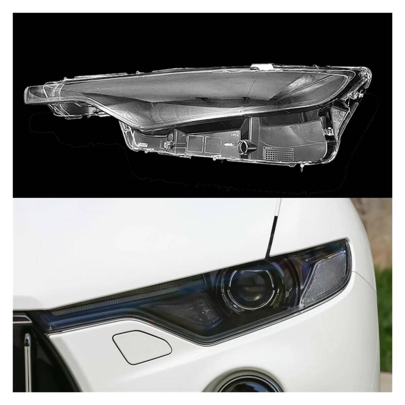 ZHANGAILINGBI Kompatibel for Maserati Levante 2016 2017 2018 2019 2020 Auto-Frontscheinwerfer-Abdeckung Lampenschirm Shell Scheinwerferkappen Lampenlinse Glasgehäuse(Left) von ZHANGAILINGBI