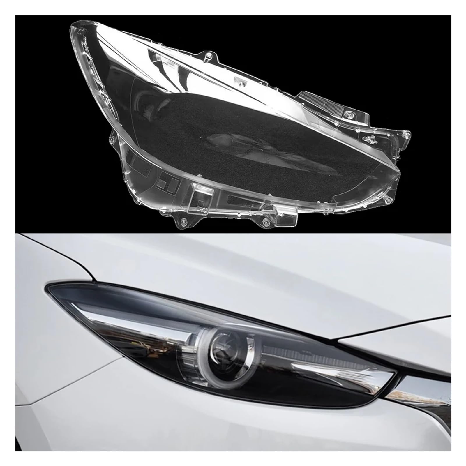 ZHANGAILINGBI Kompatibel for Mazda 3 Axela 2017 2018 2019, Auto-Xenon-Scheinwerfer-Objektivabdeckung, Lampenschirm, Glas, Lampenabdeckung, Kappen, Scheinwerferschale, Lampen-Lichtgehäuse(High Right) von ZHANGAILINGBI