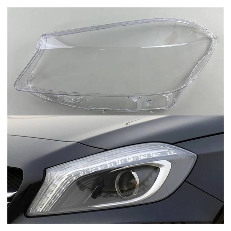 ZHANGAILINGBI Kompatibel for Mercedes-Benz A-Klasse W176 A180 A200 A260 A45 AMG 2012–2016. Scheinwerfer, transparente Lampenschirme, Lampenlichtlinse, Glasschale(Left) von ZHANGAILINGBI