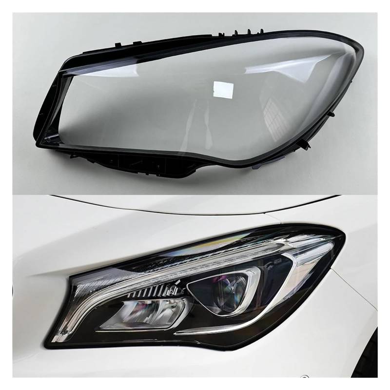 ZHANGAILINGBI Kompatibel for Mercedes-Benz CLA W117 2016 2017 2018 2019. Frontscheinwerferabdeckung, transparente Lampenabdeckung, PC-Lampenschirm-Linsenschale(Left) von ZHANGAILINGBI