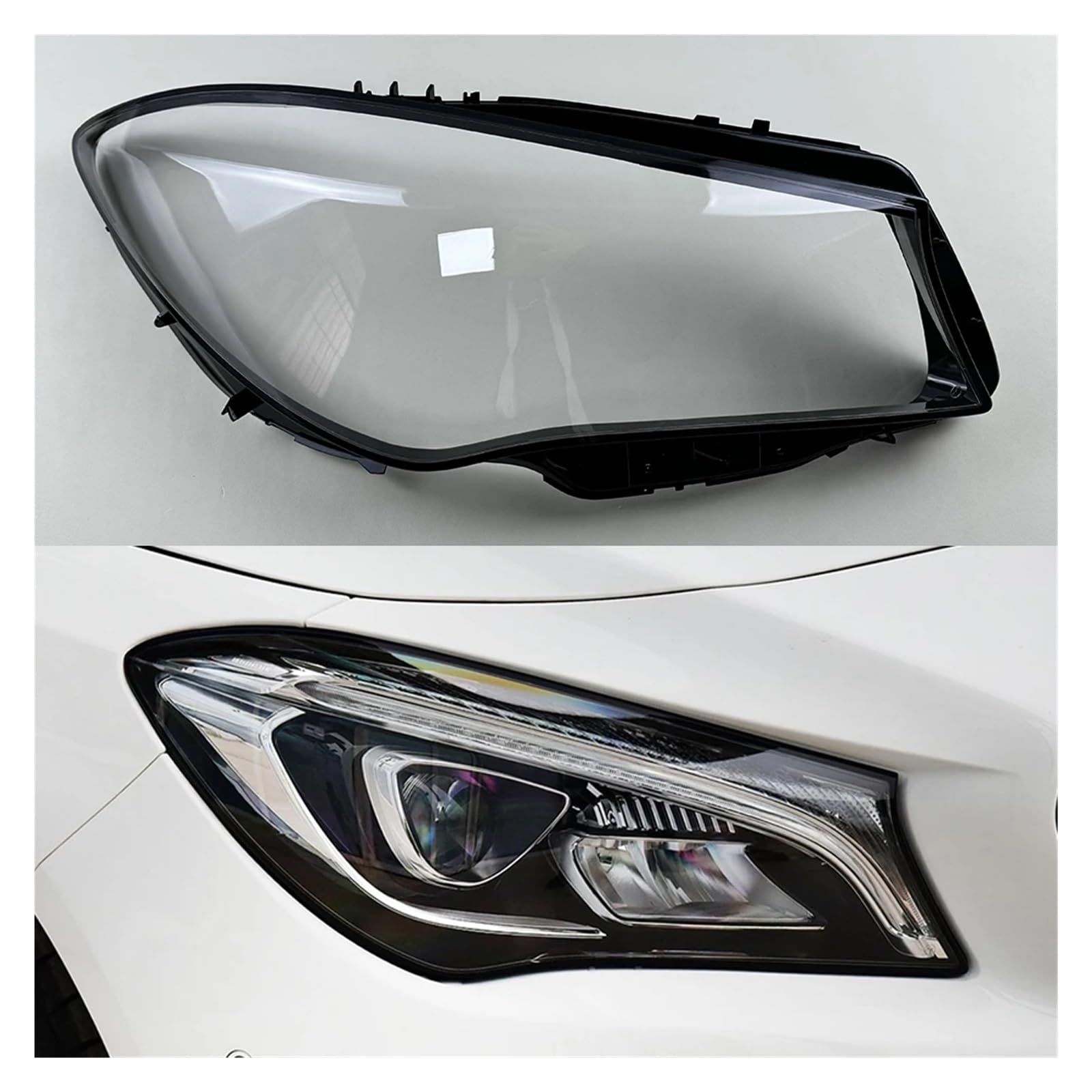 ZHANGAILINGBI Kompatibel for Mercedes-Benz CLA W117 2016 2017 2018 2019. Frontscheinwerferabdeckung, transparente Lampenabdeckung, PC-Lampenschirm-Linsenschale(Right) von ZHANGAILINGBI