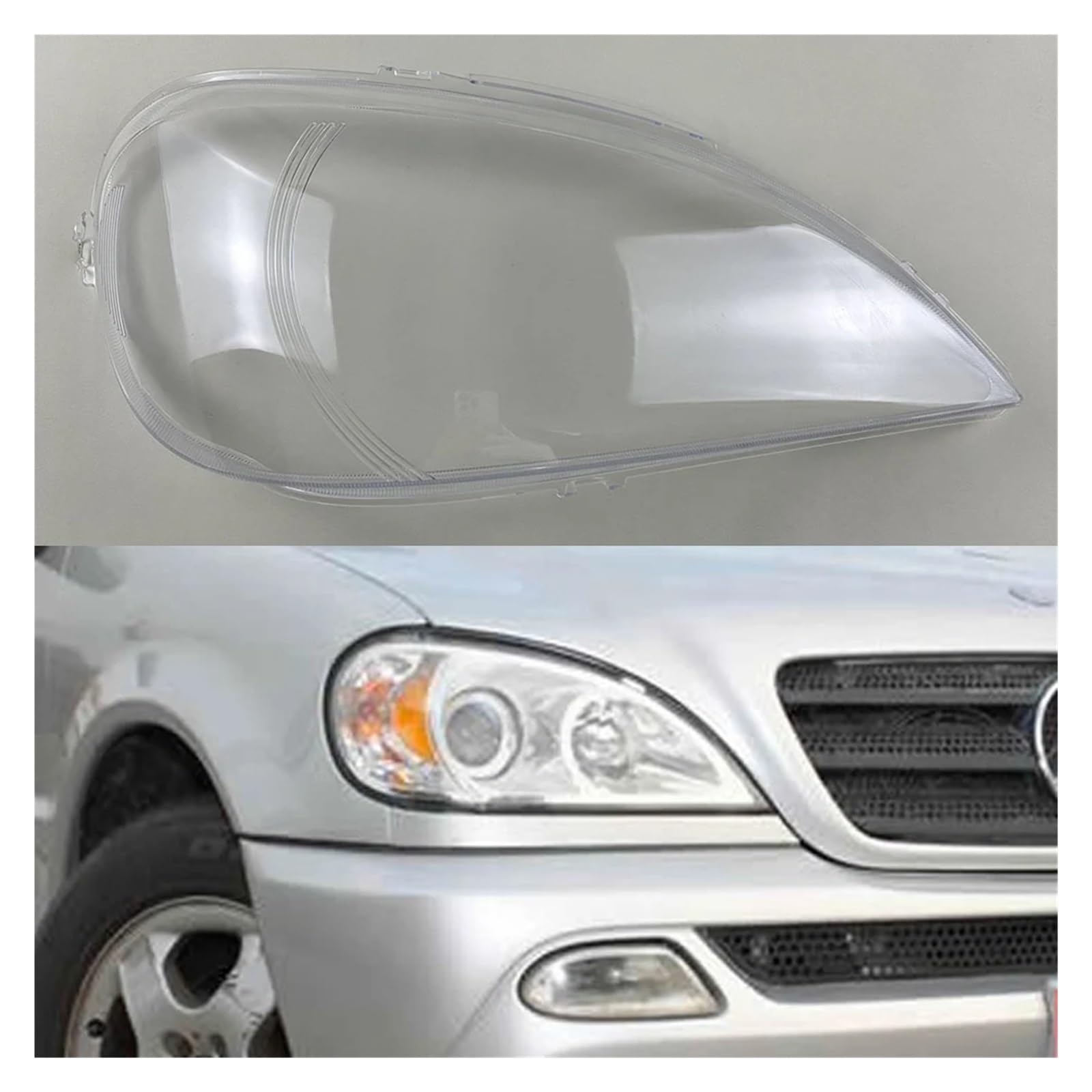 ZHANGAILINGBI Kompatibel for Mercedes-Benz M-Klasse W163 ML320 ML350 ML500 1999–2004. Lampenschirm, Scheinwerferabdeckung, Lampenschale, Maske, Scheinwerferschirm(Right) von ZHANGAILINGBI