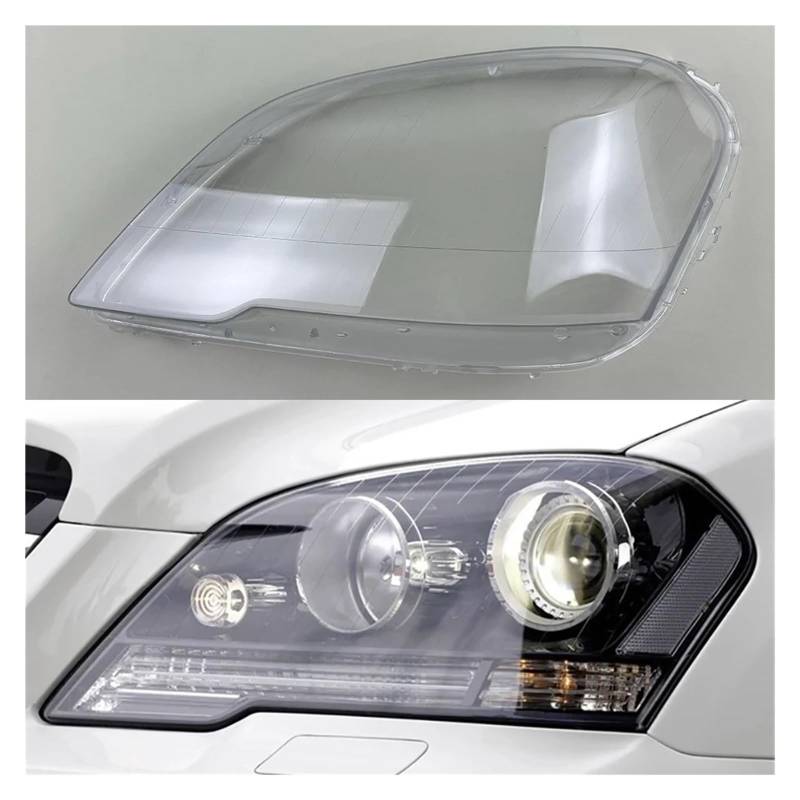 ZHANGAILINGBI Kompatibel for Mercedes-Benz M-Klasse W164 ML300 ML350 ML450 ML500 2008–2011. Autoglas-Scheinwerferabdeckung, Scheinwerfer-Objektivkappen, Lampenschirm(Left) von ZHANGAILINGBI