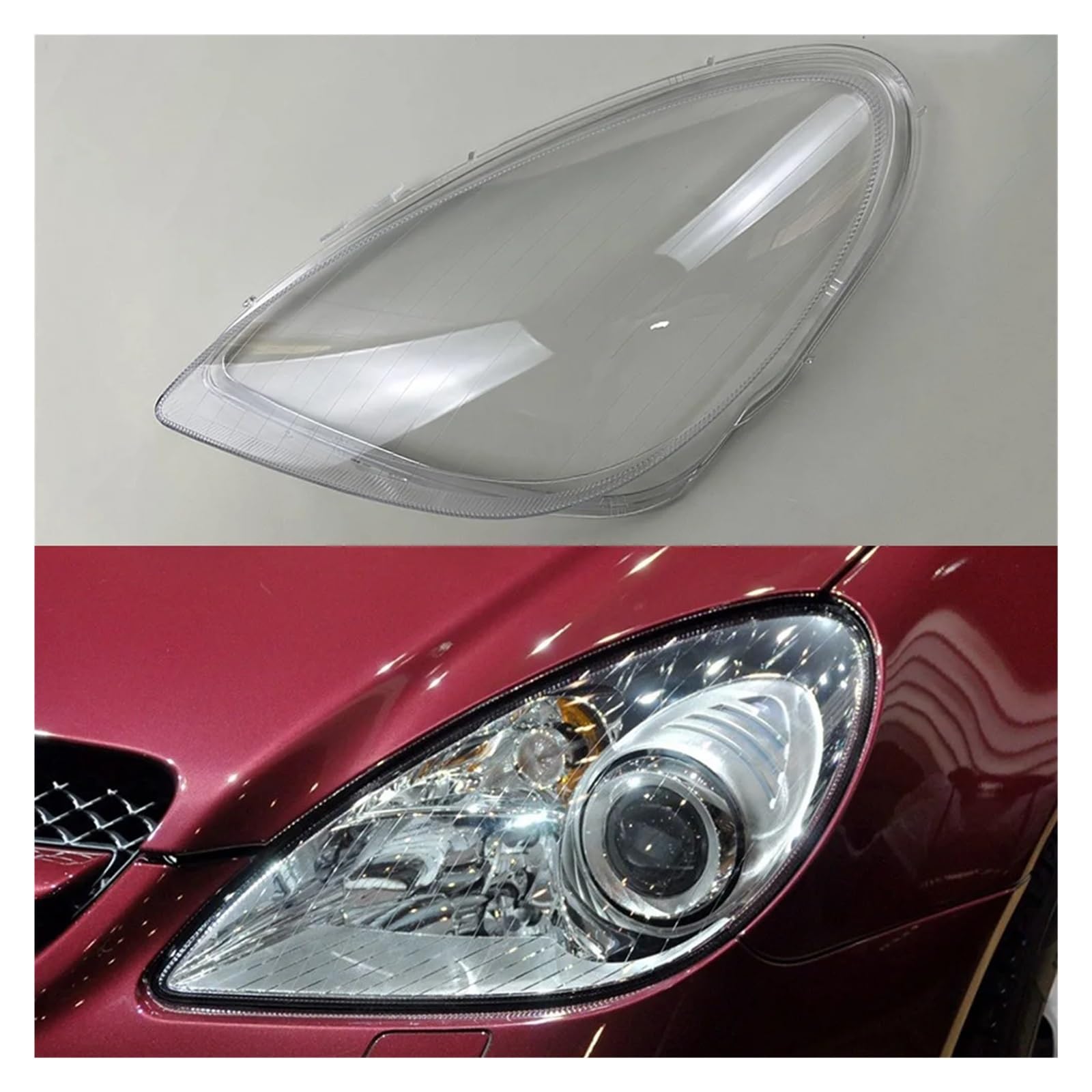 ZHANGAILINGBI Kompatibel for Mercedes-Benz SLK-Klasse W171 SLK280 300 350 2004–2010. Scheinwerferabdeckung, transparenter Lampenschirm, Scheinwerfergehäuse(Left) von ZHANGAILINGBI