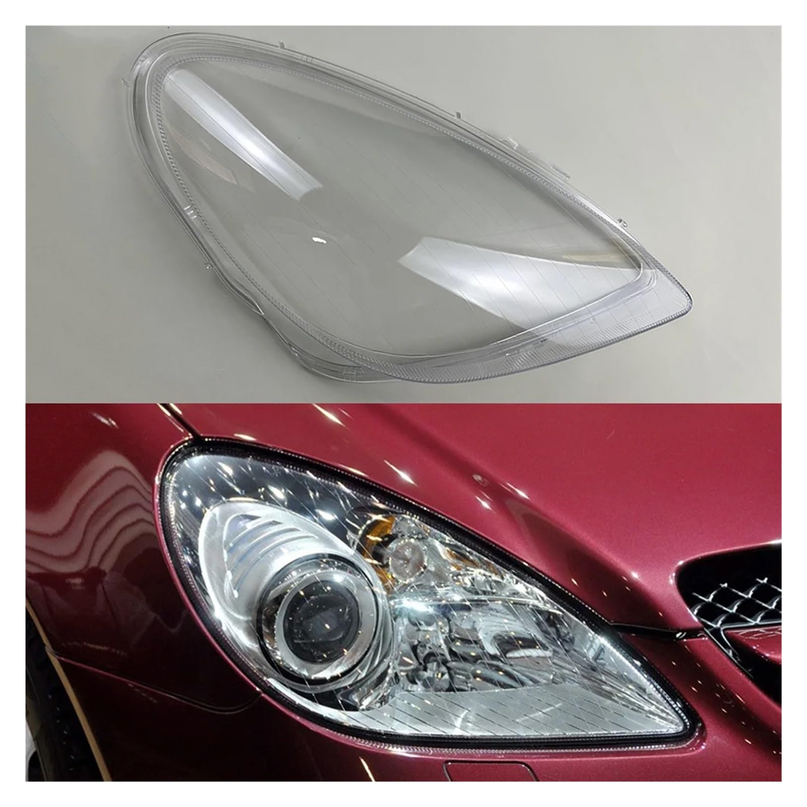 ZHANGAILINGBI Kompatibel for Mercedes-Benz SLK-Klasse W171 SLK280 300 350 2004–2010. Scheinwerferabdeckung, transparenter Lampenschirm, Scheinwerfergehäuse(Right) von ZHANGAILINGBI