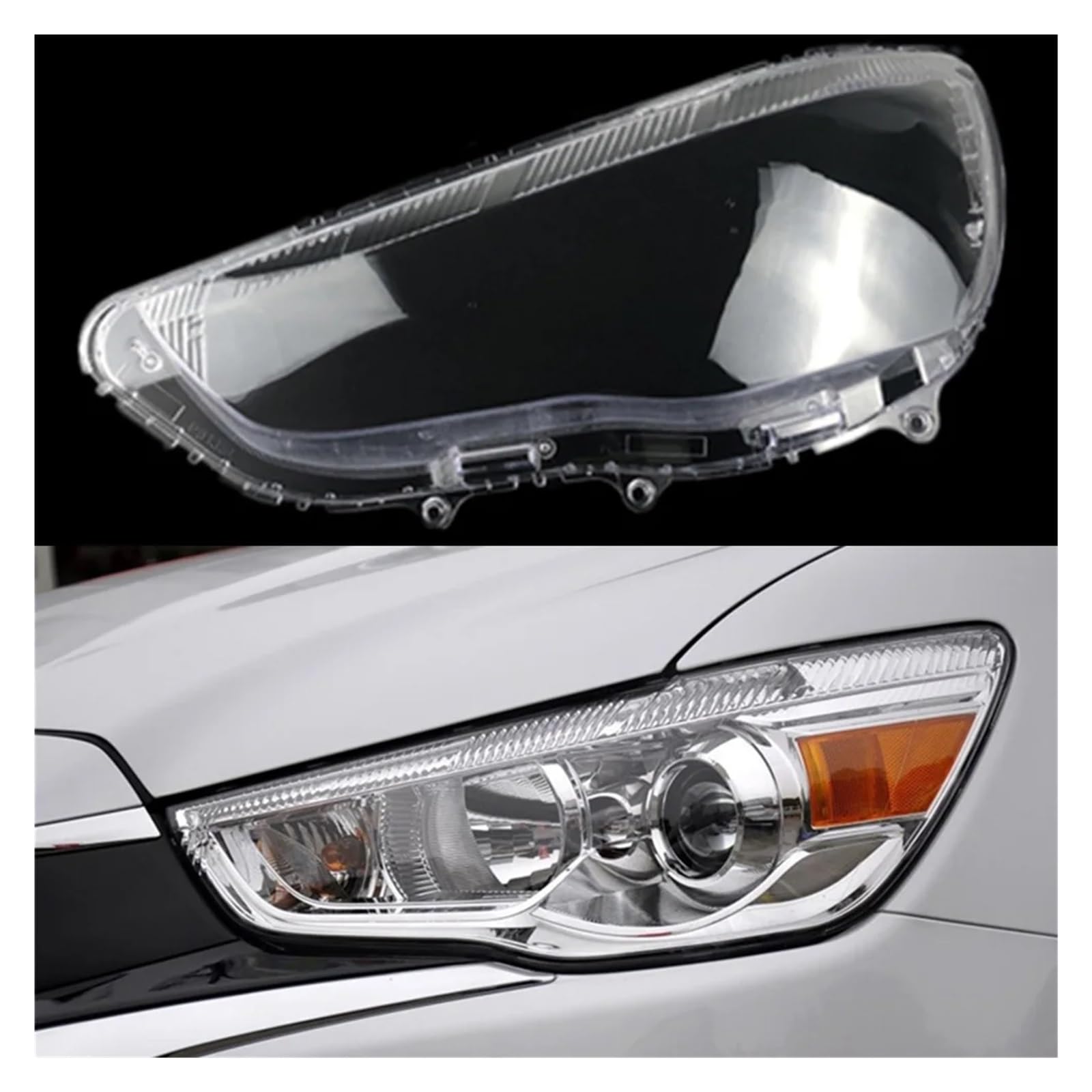 ZHANGAILINGBI Kompatibel for Mitsubishi ASX 2013–2018, Auto-Scheinwerfergehäuse, Lampenschirm, transparente Abdeckung, Scheinwerferglas, Scheinwerfer-Objektivabdeckung, Lampenabdeckungskappen(Left) von ZHANGAILINGBI