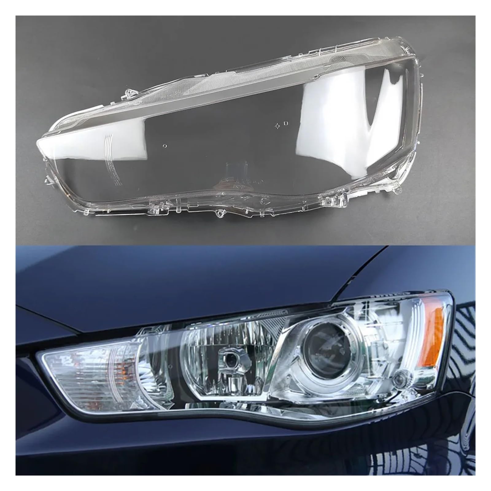 ZHANGAILINGBI Kompatibel for Mitsubishi Outlander EX 2010 2011 2012 Auto Frontlinse Glas Licht Lampe Scheinwerferschale Transparent Lampenschirm Scheinwerferabdeckung(Left) von ZHANGAILINGBI