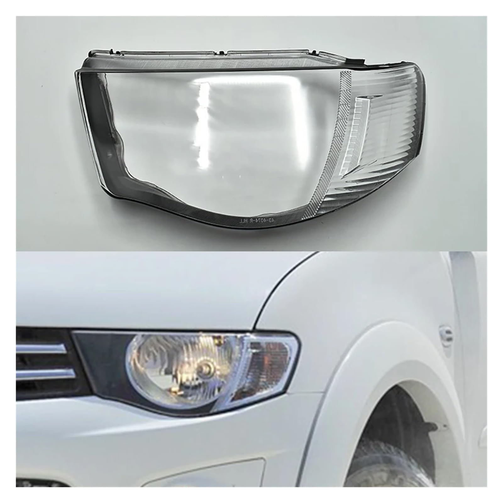 ZHANGAILINGBI Kompatibel for Mitsubishi Triton 2012 2013 2014 Auto-Frontscheinwerfer-Abdeckung, Auto-Scheinwerfer-Lampenschirm, Lampenabdeckung, Kopflampe, Glaslinsenschale(Left) von ZHANGAILINGBI