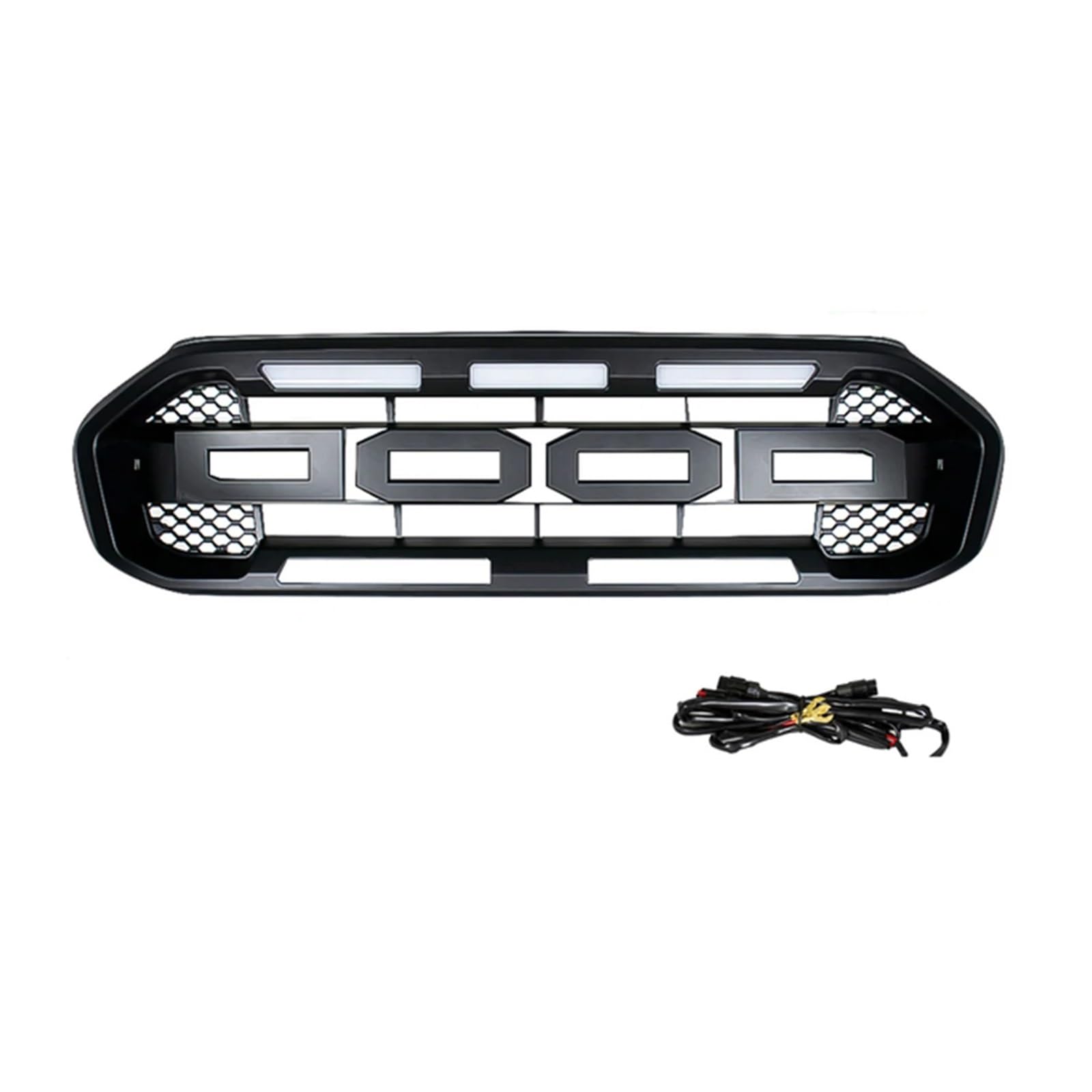 ZHANGAILINGBI Kompatibel for Ranger T8 XLT MK2 2018 2019 2020, modifizierter ABS-Frontstoßstangengrill – Renngrill mit LED-Lichtoptionen(White Light) von ZHANGAILINGBI