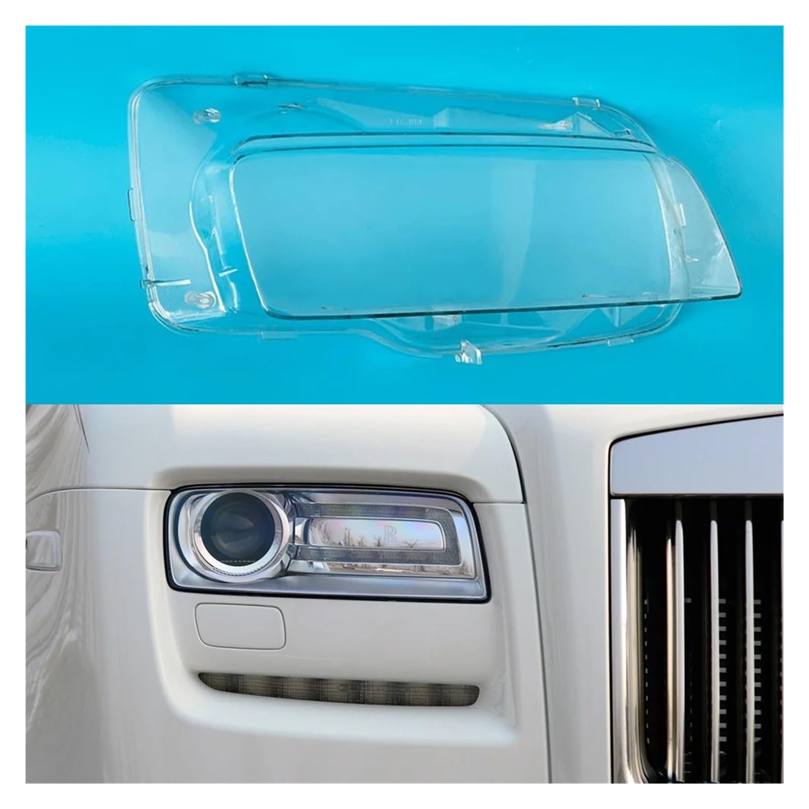 ZHANGAILINGBI Kompatibel for Rolls-Royce Ghost 2010–2014, Auto-Frontscheinwerfer-Abdeckung, Auto-Scheinwerfer-Shell, Lampenabdeckung, Auto-Objektiv, Licht, Lampengehäuse, Lampenschirm(Right) von ZHANGAILINGBI