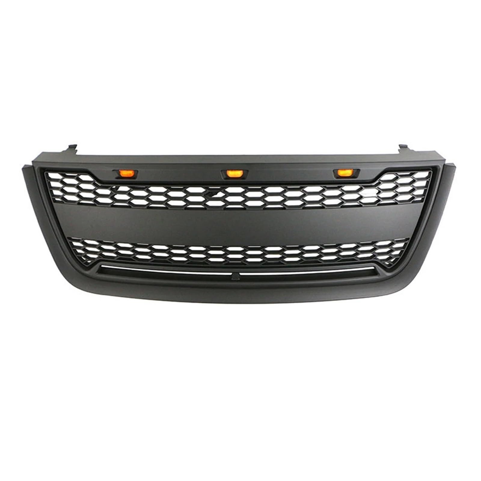 ZHANGAILINGBI Mattschwarzer/Grauer ABS-Frontstoßstangengrill – kompatibel mit Ford Expedition 2003 2004 2005 2006 – Leichter Renngrill – Auto-Außenzubehör(Black No Light Bar) von ZHANGAILINGBI