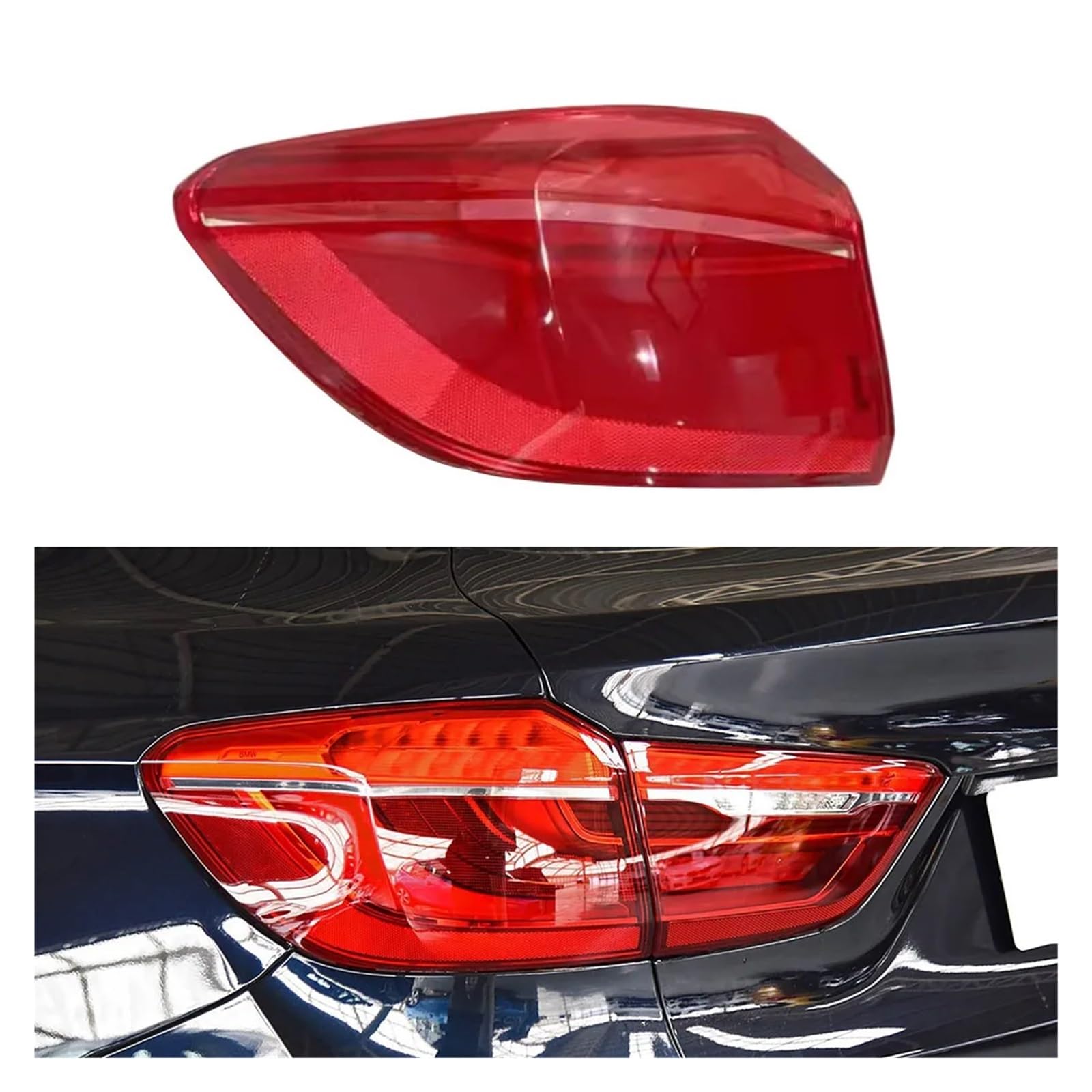 ZHANGAILINGBI Rücklichtmaske, Lampenschirm, Lampenabdeckung, kompatibel for BMW X6 F16 2015–2019, Auto-Lampengehäuse, Linsenschale, Auto-Rücklicht-Abdeckung, Lichtkappen(Outside Left) von ZHANGAILINGBI