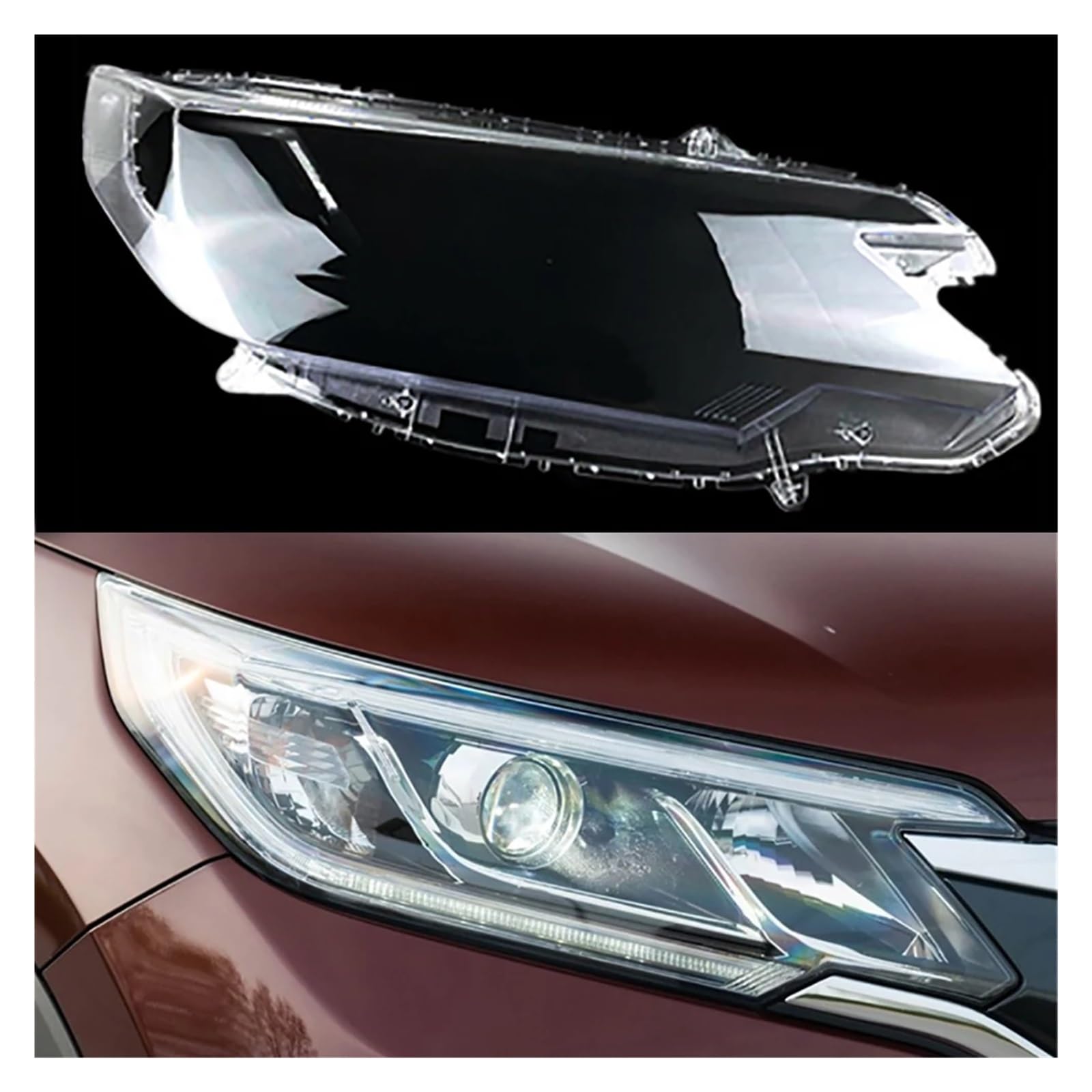 ZHANGAILINGBI Scheinwerfergehäuse kompatibel for Honda CRV 2015 2016 Auto-Frontglas-Scheinwerferabdeckung Kopflicht-Objektivkappen Lampe Ersetzen Sie die Original-Lampenschirmschale(Right) von ZHANGAILINGBI