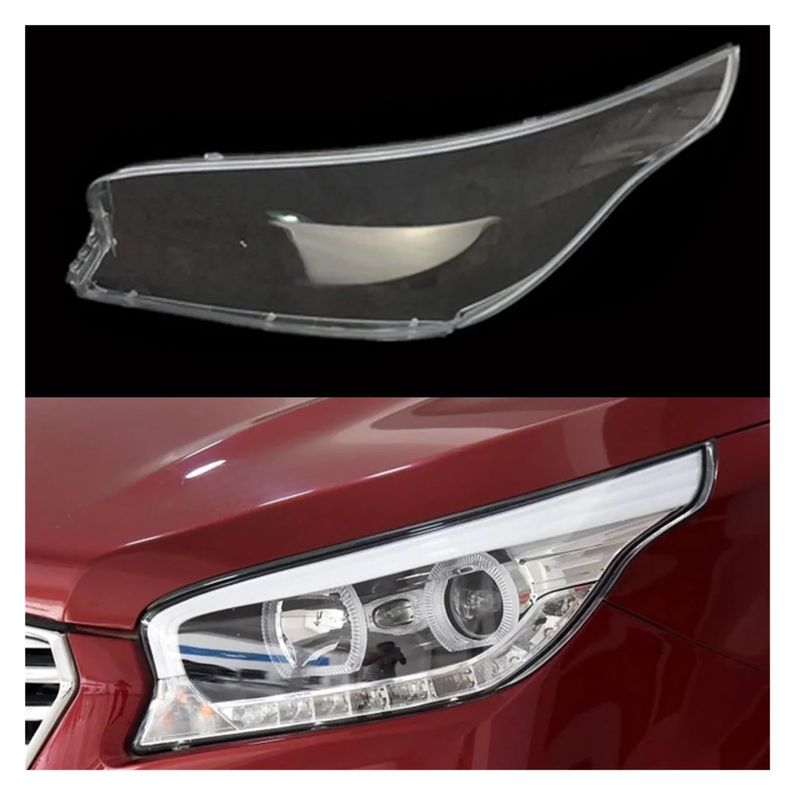 ZHANGAILINGBI Scheinwerferschale Lampenschirm Transparente Abdeckung Lichtkappen Scheinwerferglas Scheinwerferlinsenabdeckung Kompatibel for Hyundai Santa Fe 2015 2016 2017(Left) von ZHANGAILINGBI