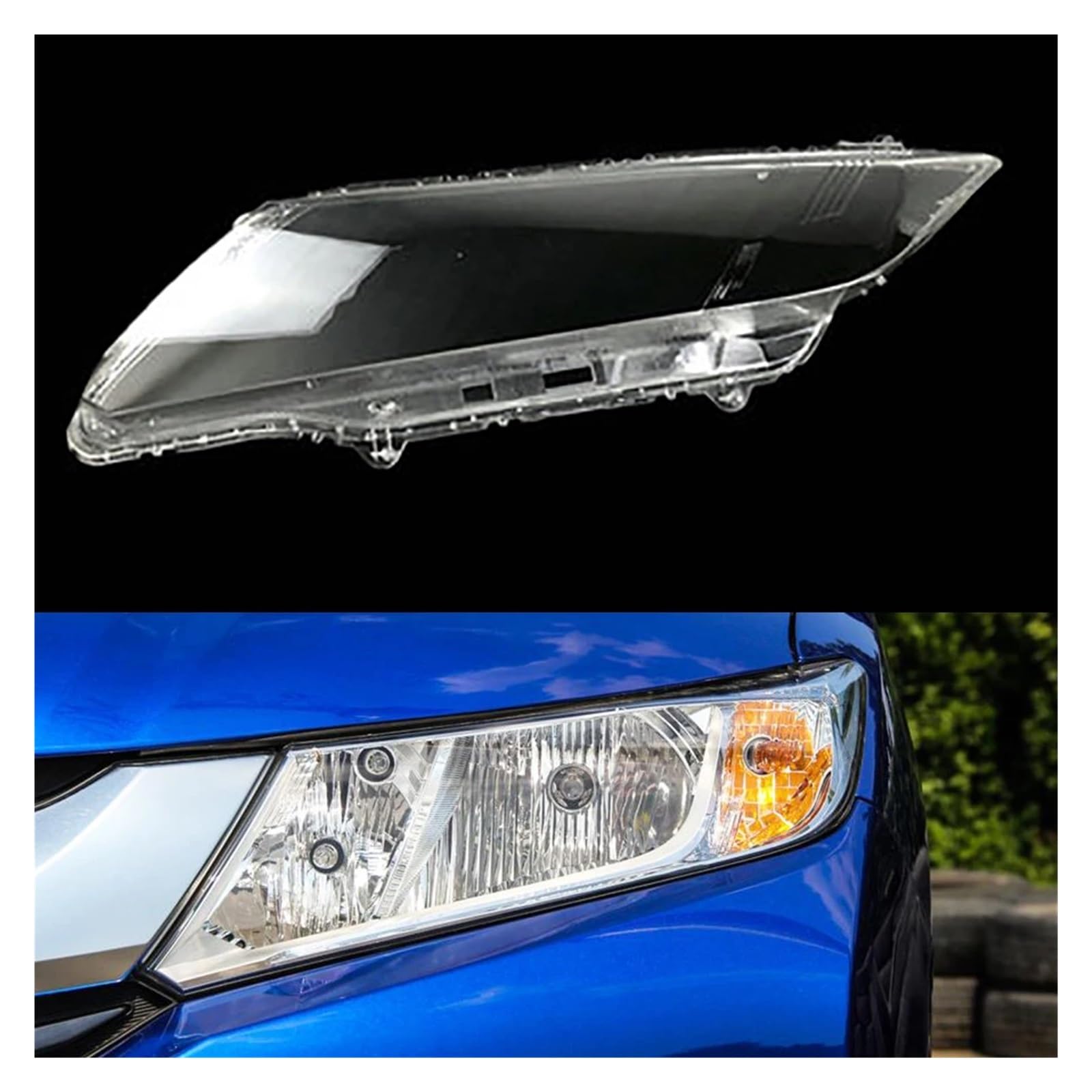 ZHANGAILINGBI Transparentes Lichtgehäuse, kompatibel mit Honda City 2015–2019, Auto-Frontscheinwerfer-Objektivabdeckung, Auto-Scheinwerfer-Lampenschirm, Glas-Lampenschalenkappen(Left) von ZHANGAILINGBI